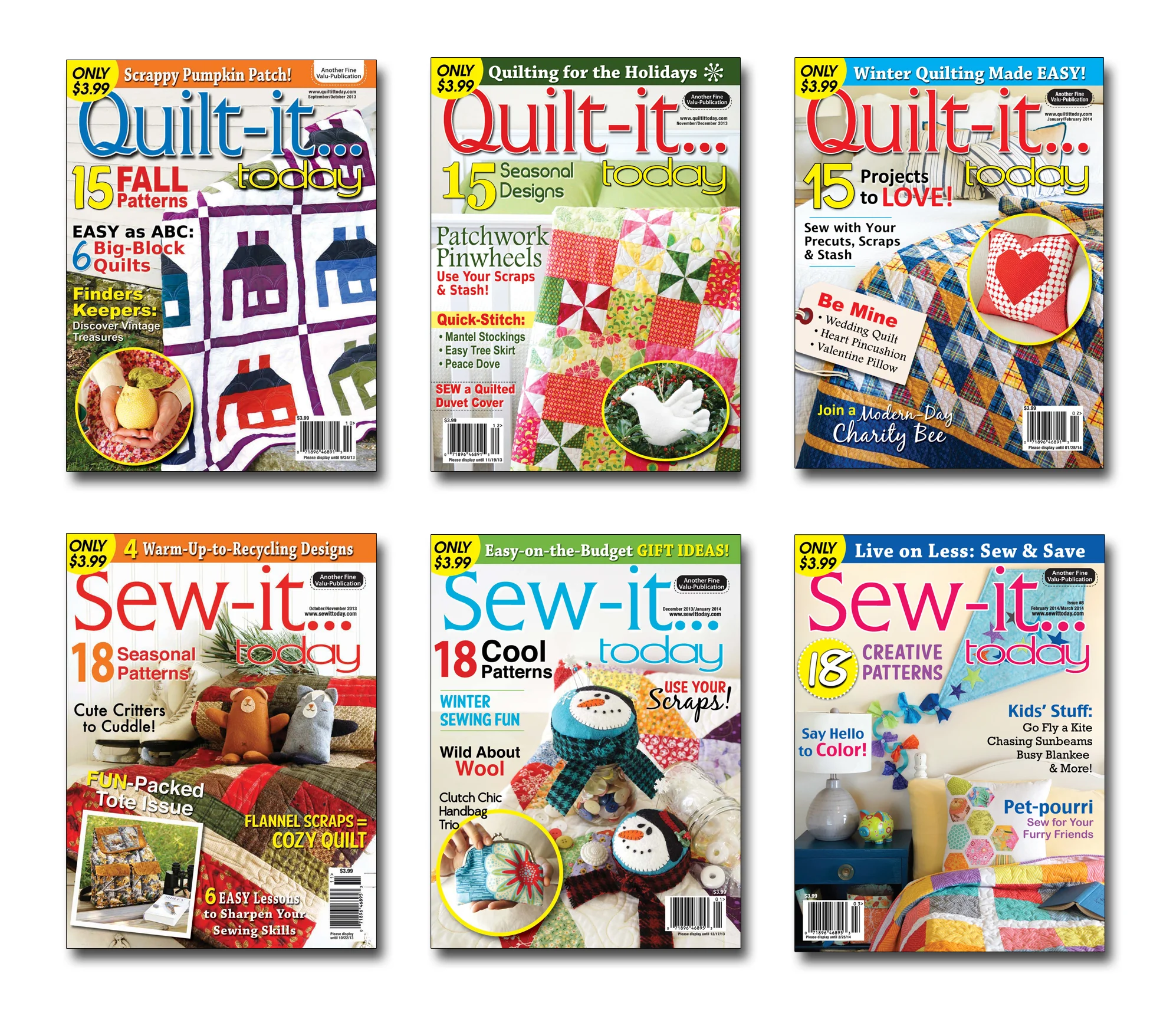 Quilt-it...today and Sew-it...today recent issues