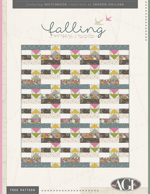 Falling free pattern by Sharon Holland for AGF using Sketchbook fabrics