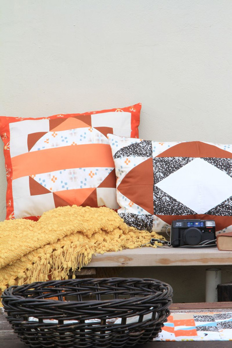 Ancient Lands pillows free pattern by AGF using Wanderer fabrics