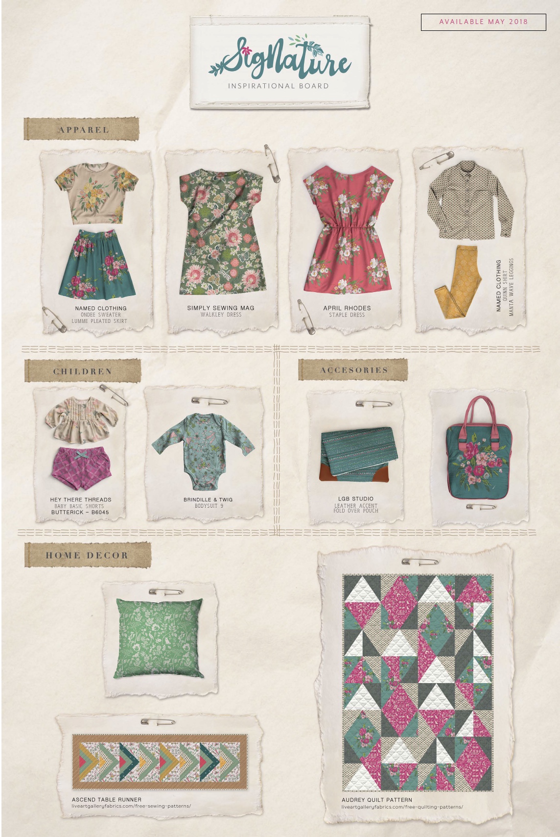 Product mock-ups with Signature fabrics from Art Gallery Fabrics 