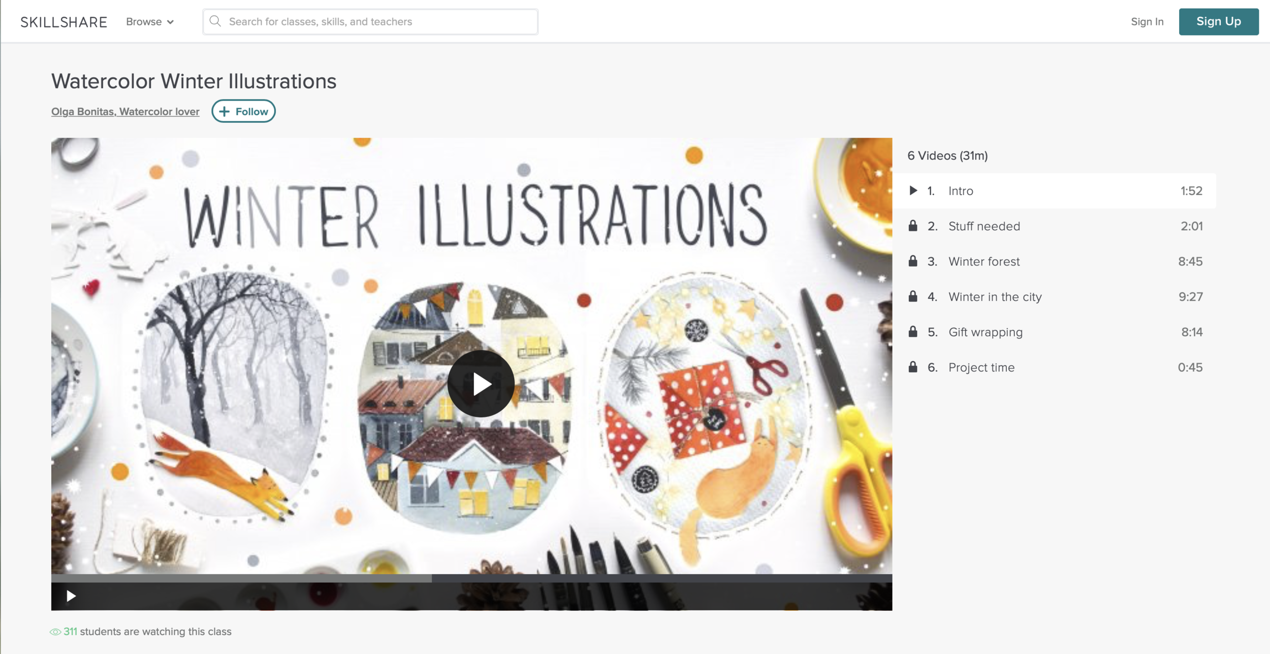 Watercolor Winter Illustrations with Olga Bonitas
