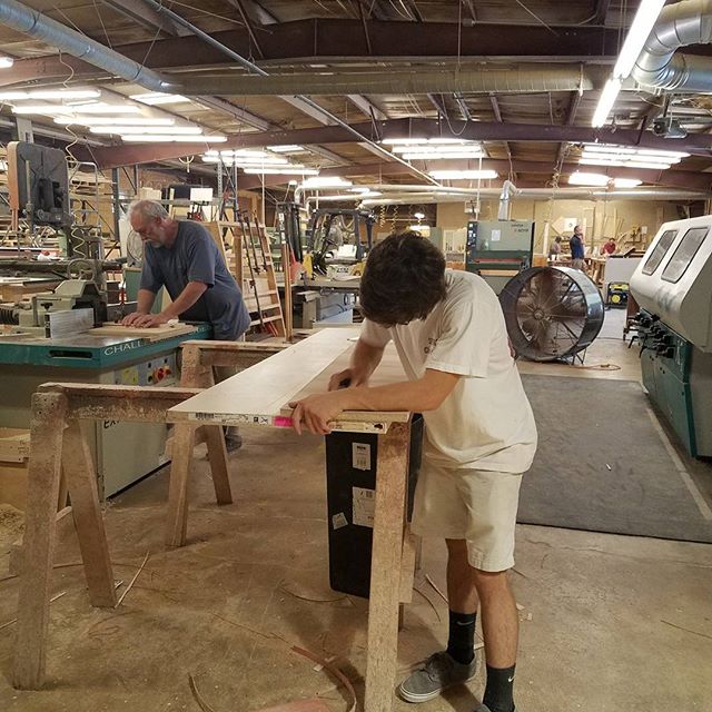 Branson and Billy sanding and trimming some cabinet door parts
#woodworking #woodshop #millwork #customfurniture #custom #customcabinets #customcabinetry #handmade #raleighnc #Raleigh #madeinusa #madeinraleigh #palmsprings #shoplocalraleigh #shoploca