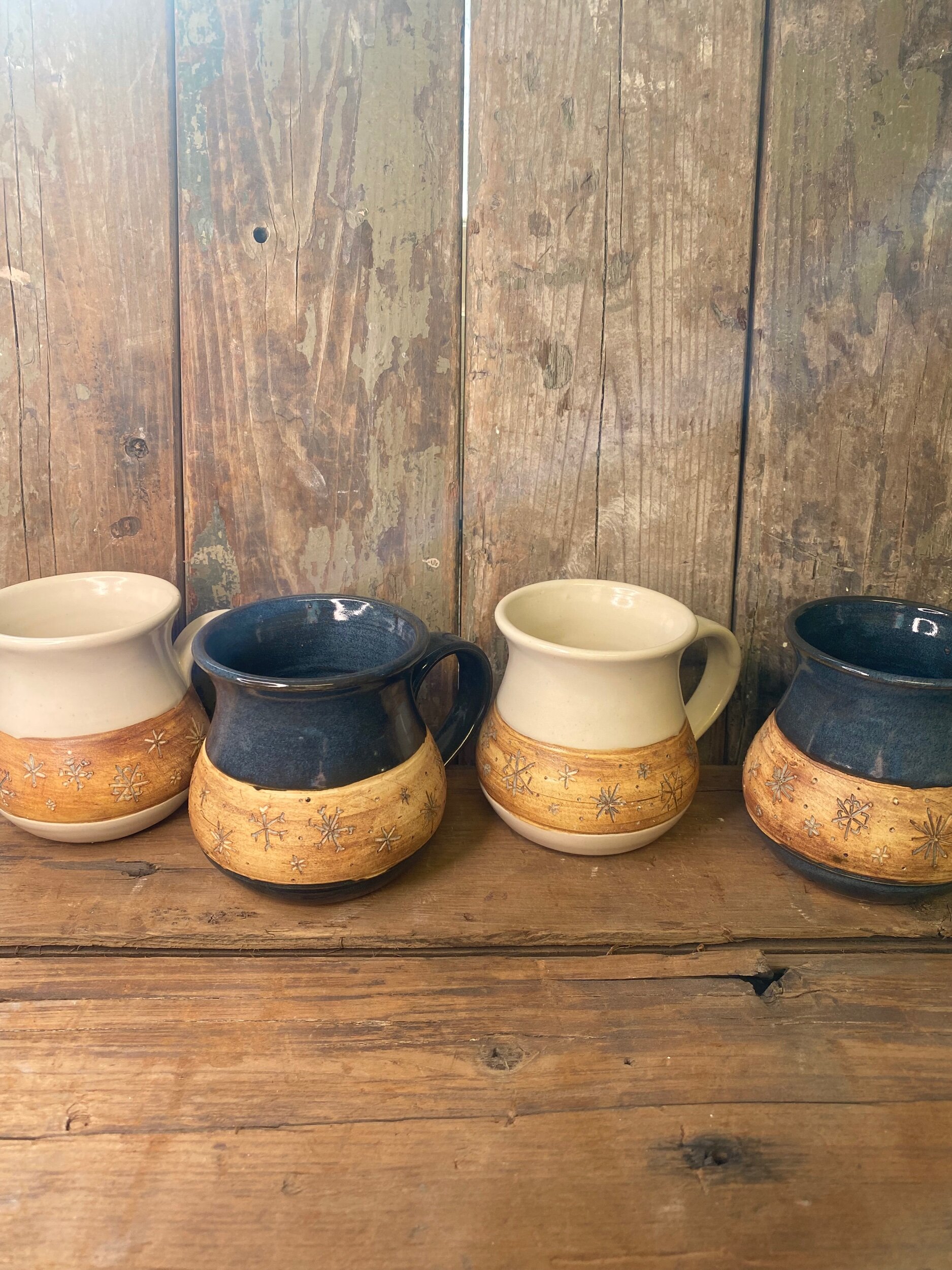 Julie Wheeler - 4 Snowflake Mugs