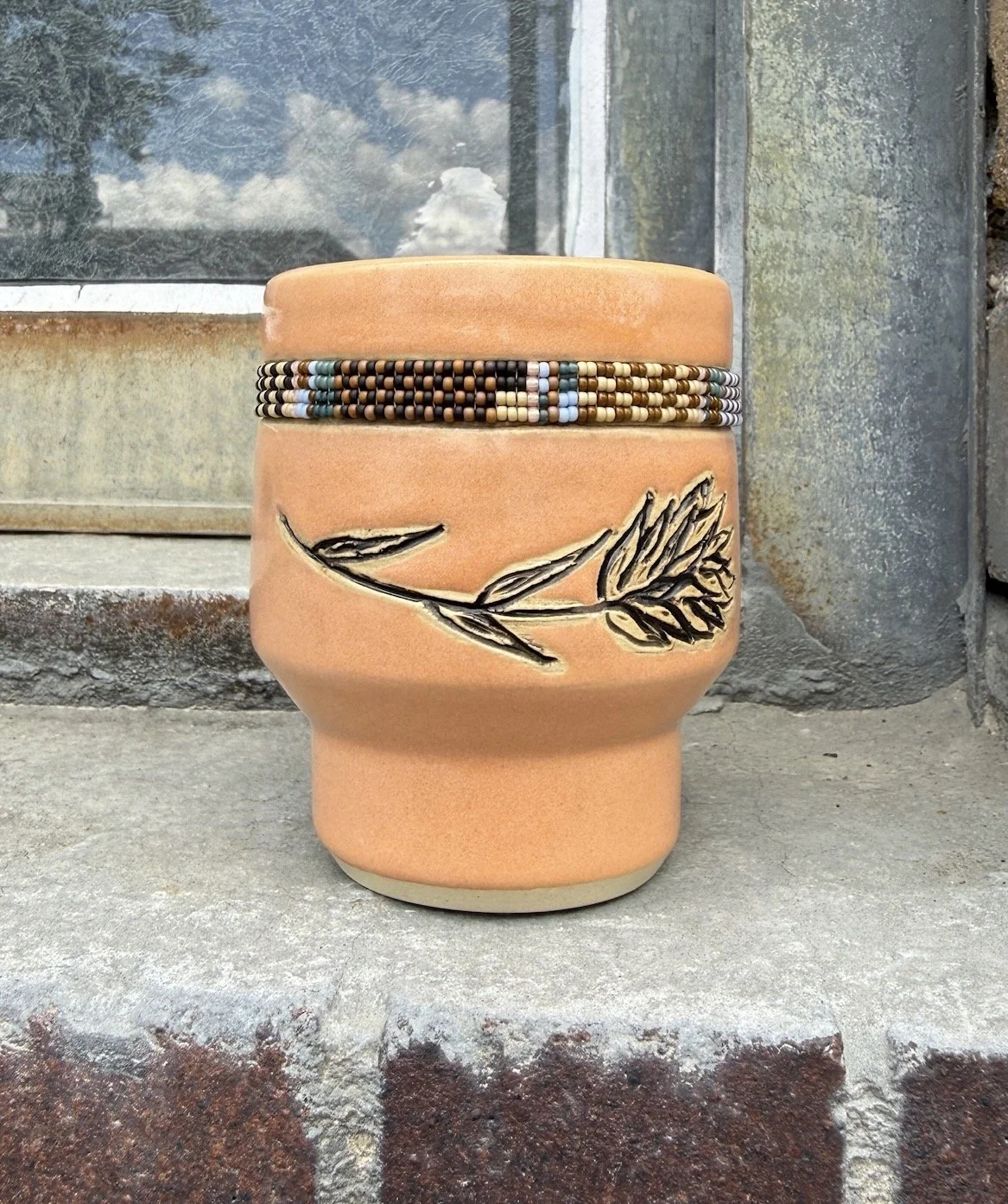 Beaded Mishima Paintbrush Tumbler