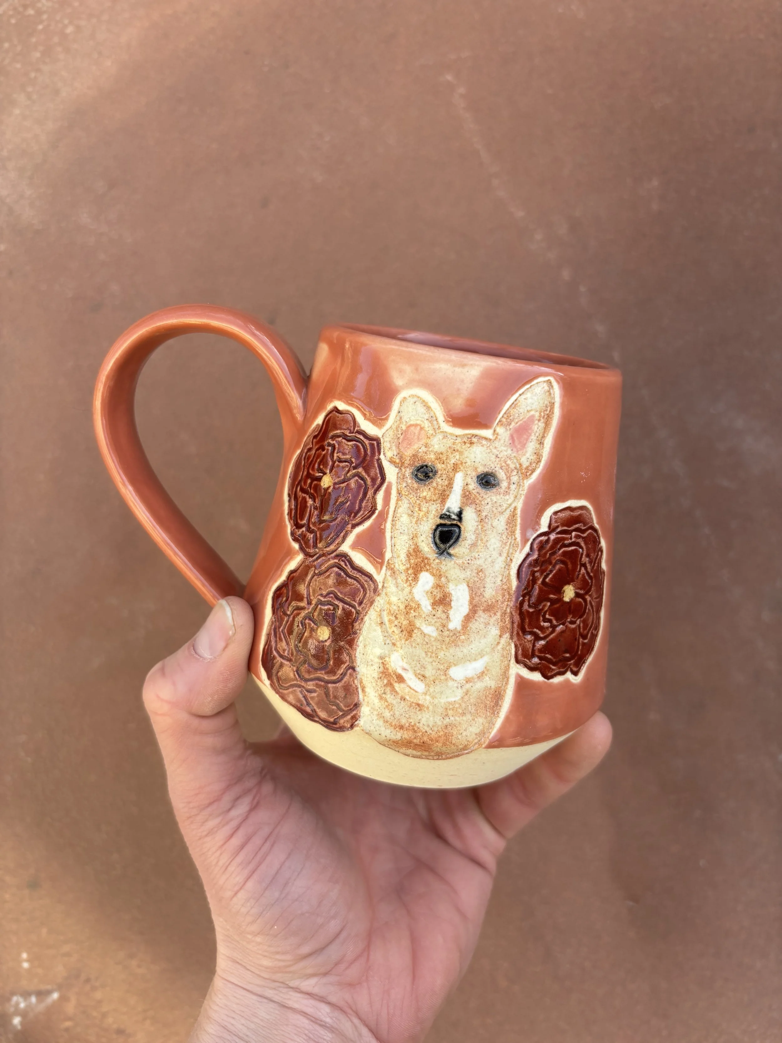 Custom Pet Mug - multiple pets or additional flowers
