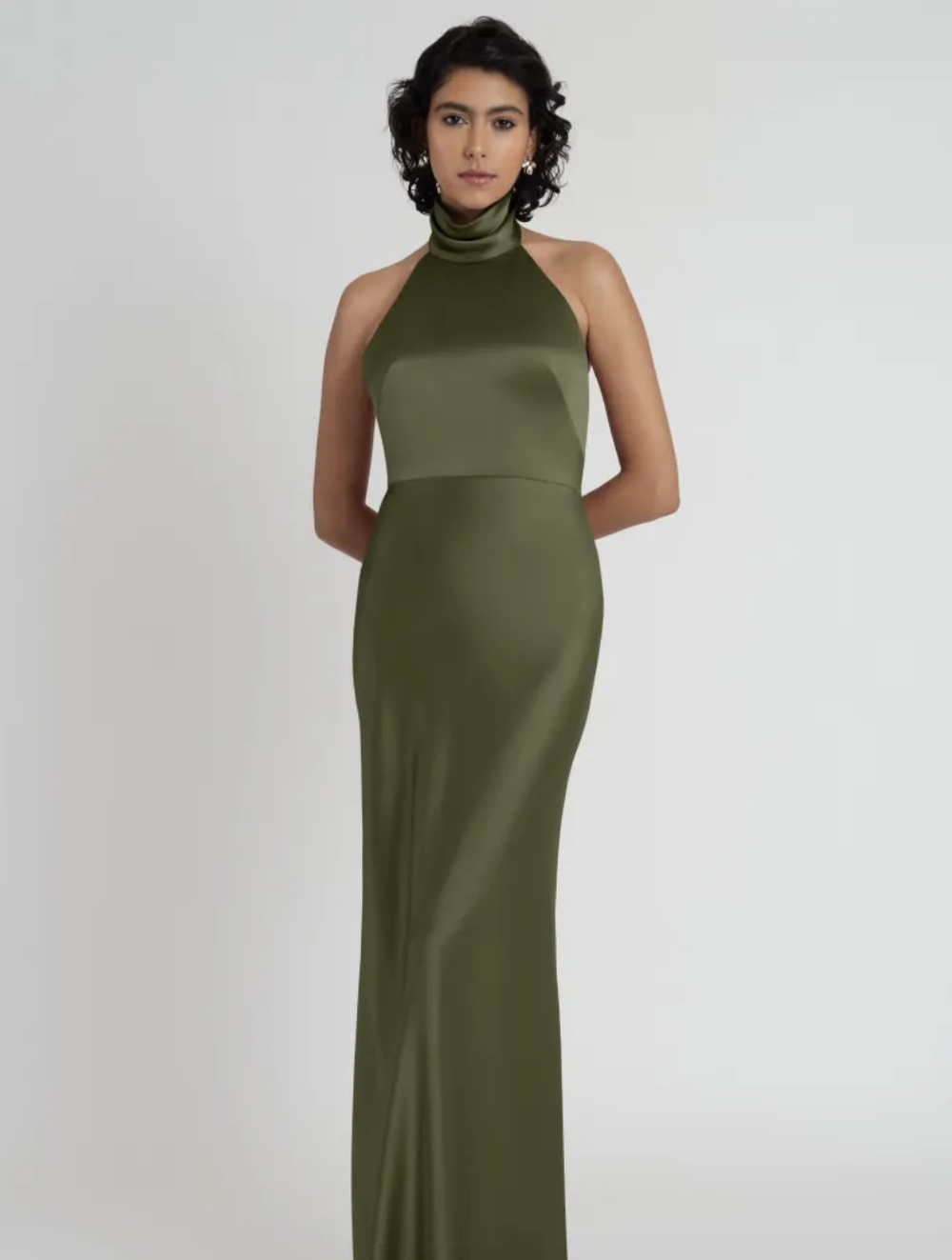 halter chiffon prom dress Amoris T715W Simple Long Bridal Gown A Line Wedding Dress