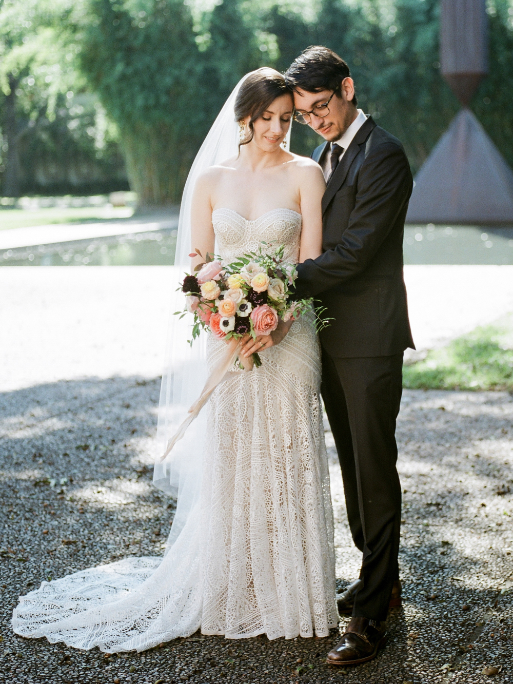 fall wedding at rothko chapel- houston wedding photographer-christine gosch - film photographer - elopement photographer- intimate wedding - lovely bride wedding gown-17.jpg