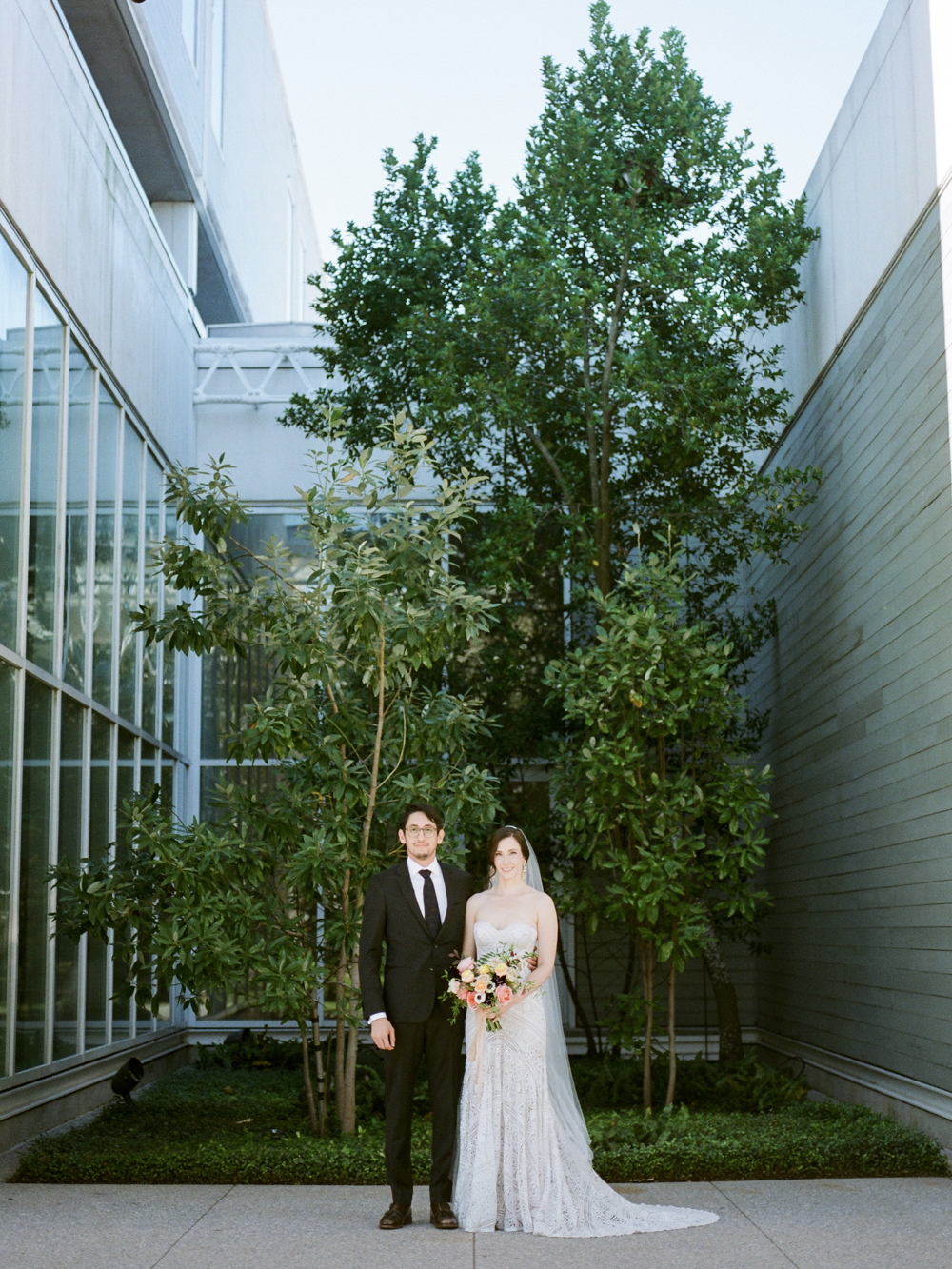 fall wedding at rothko chapel- houston wedding photographer-christine gosch - film photographer - elopement photographer- intimate wedding - lovely bride wedding gown-7.jpg