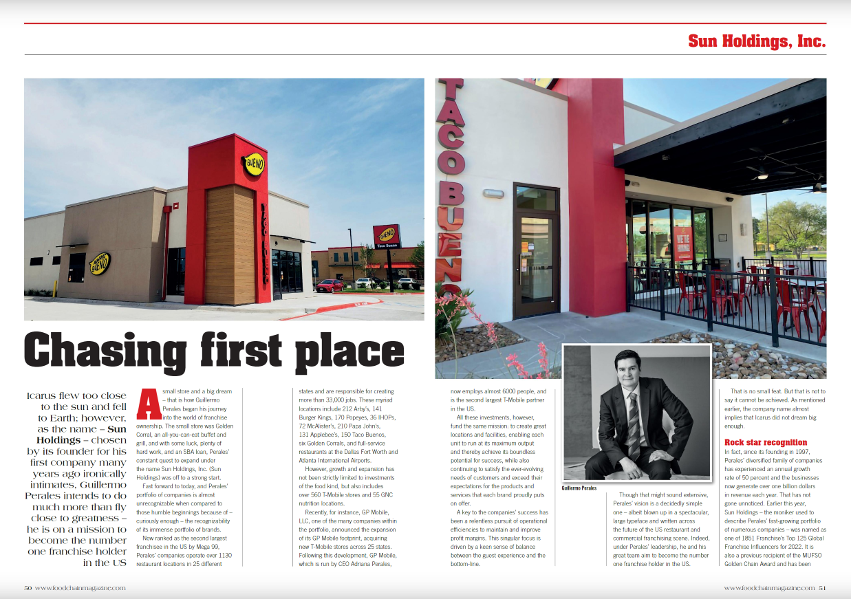 SUN HOLDINGS inc. CHASING FIRST PLACE — Sun Holdings