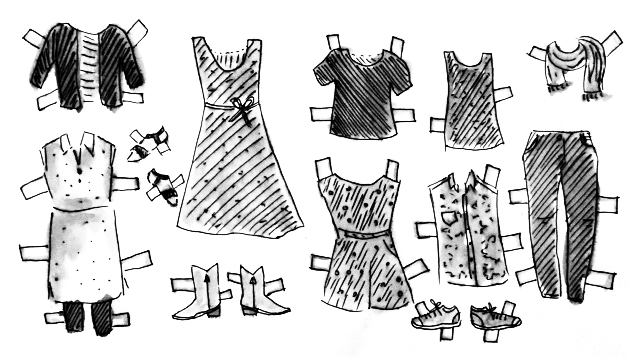 my wardrobe if I were a paper doll.