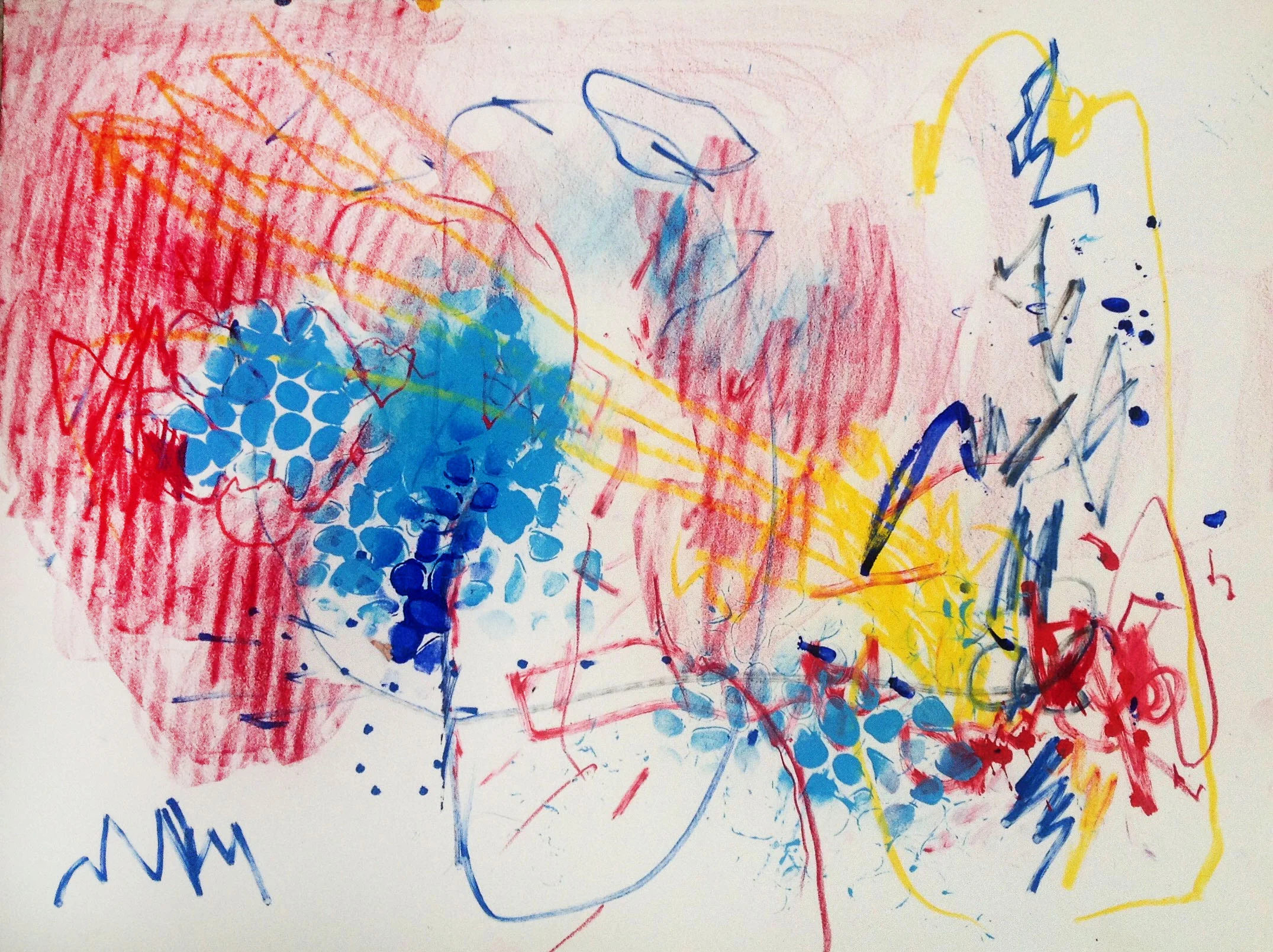 acylic ink, oil pastel and acrylic paints 15WOP 12" x 15"