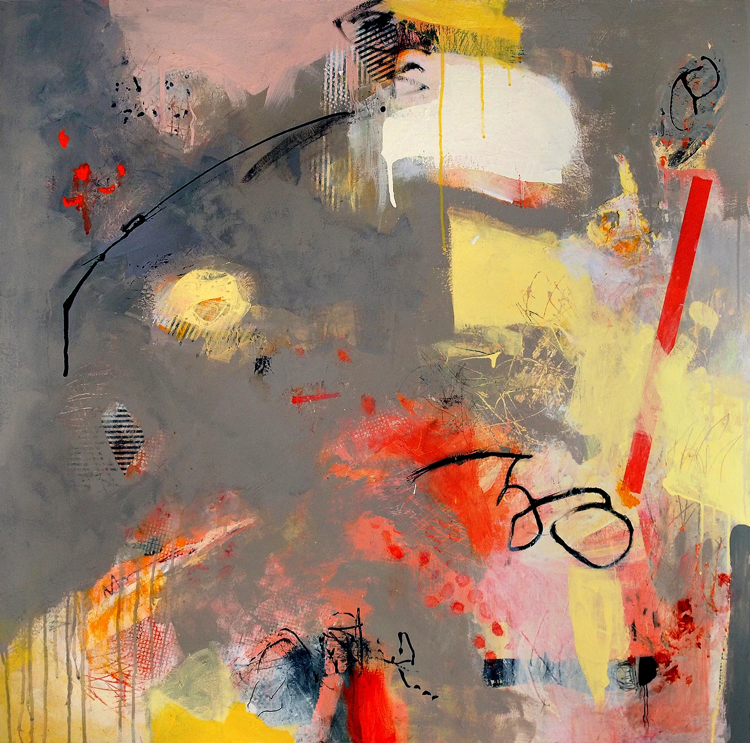 Journey together #1 Acrylic on wood panel 15LWP102 36" x 36" x 1 1/2"