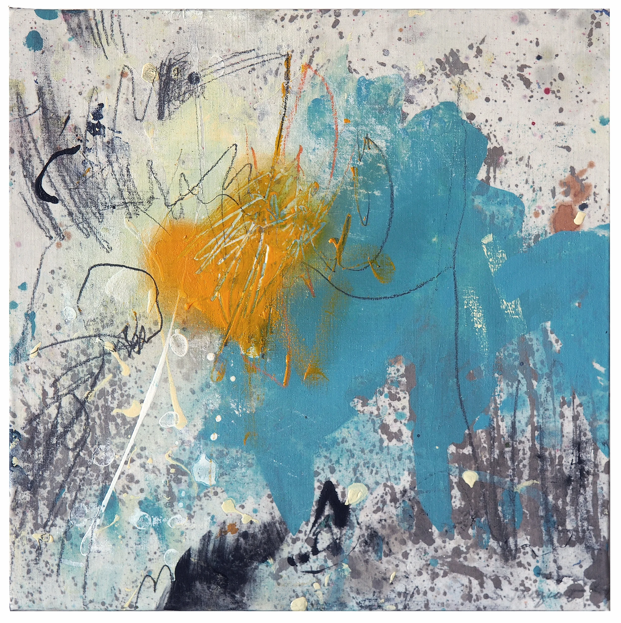 Acrylic on cloth on wood 16SWP105 12" x 12" with fram