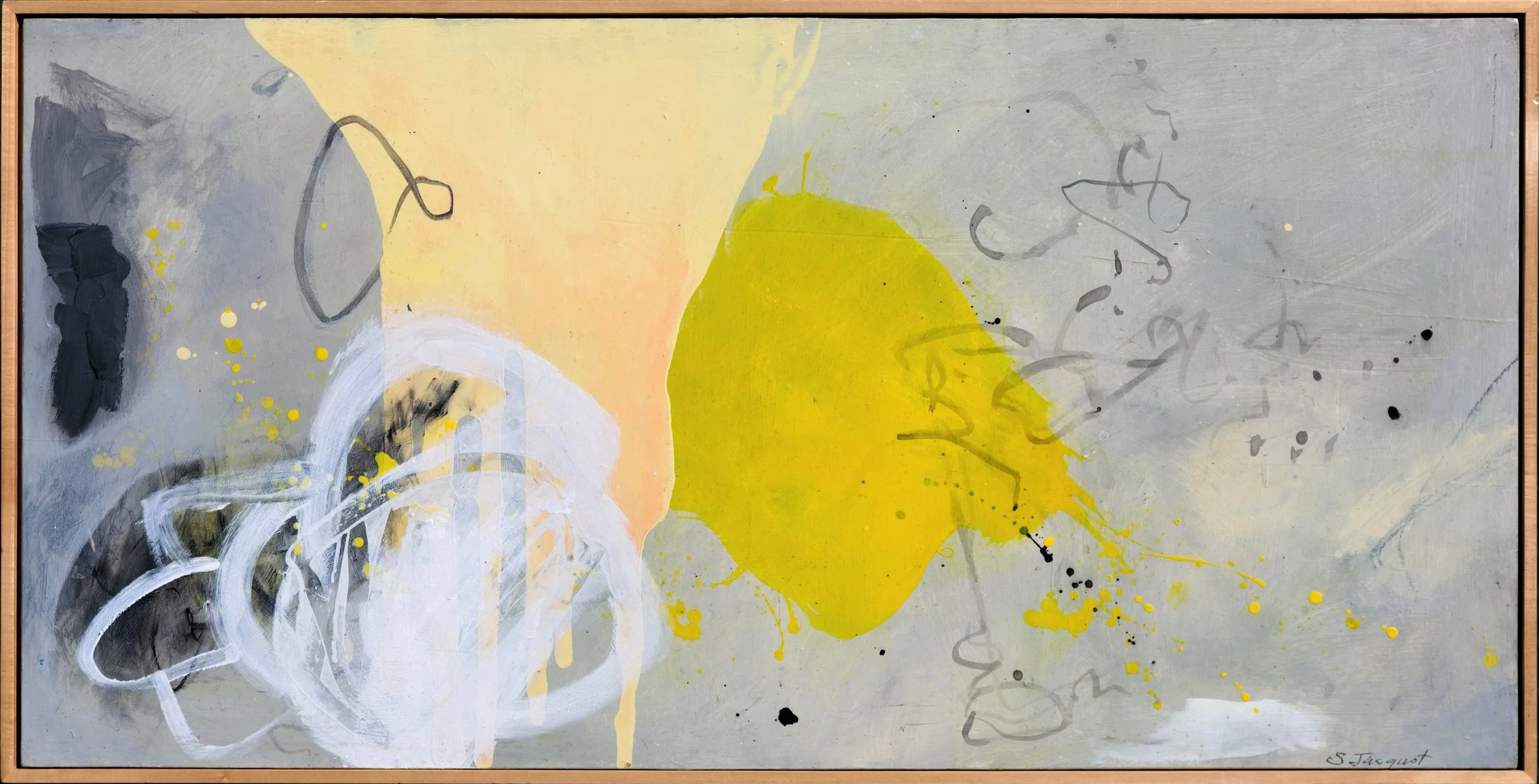 Dangling Participles Mixed media on wood panel 24" x 48" 2017 SOLD