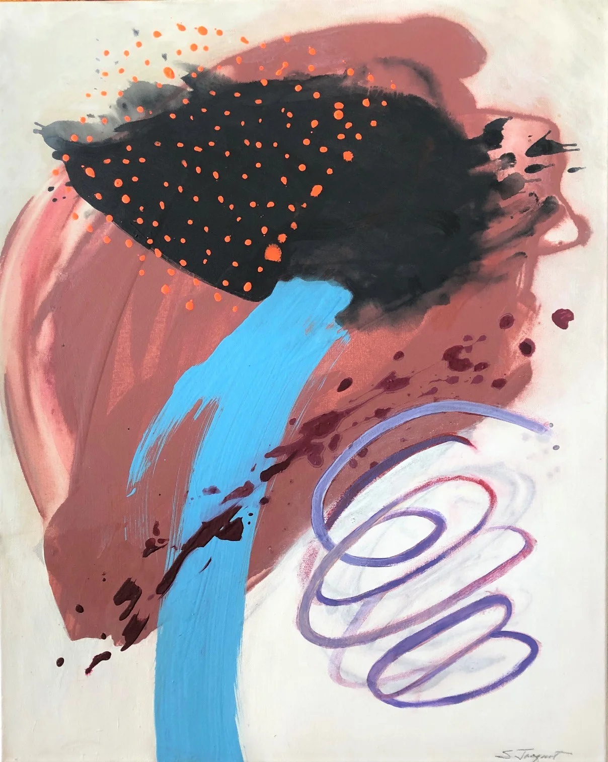 Fleeting whimsies 6 30” x 24” Acrylic and solid paint on canvas with birch frame 2018