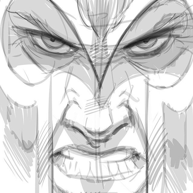 Found a few more from my #xmen sketch binge last week... here's a quick #Magneto! Happy Halloween everybody! #digitalart #digitalillustration #sketch #sketchbook #marvelcomics