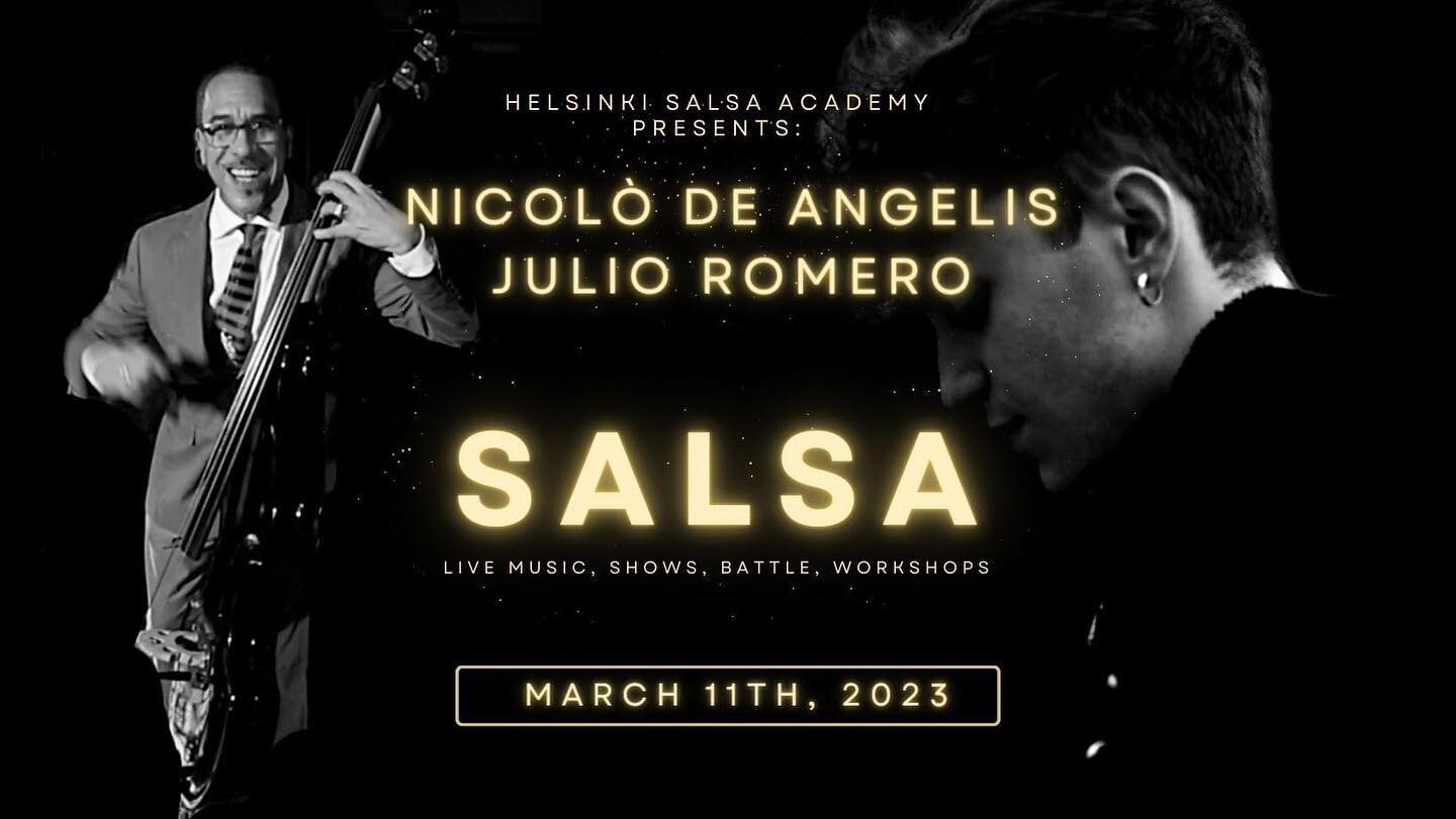 🔥Helsinki Salsa Academy proudly presents: 

1st Place Salsanam&agrave; 2020 PRO 
1st Place Salsanam&agrave; 2022 A Mi Manera 

Nicolò De Angelis (Italy) 🇮🇹

🔥4 Hour full-immersion body movement, technique &amp; Musicality bootcamp for salsa danc