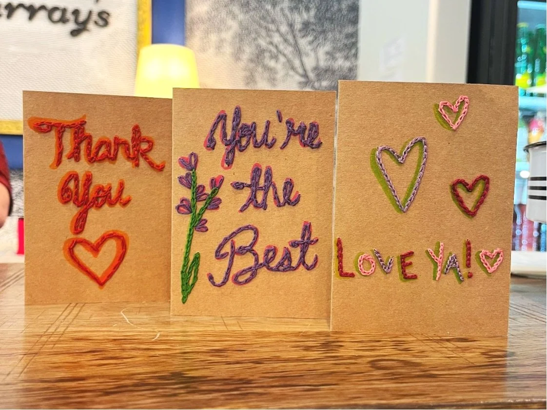 Create Embroidered Valentine's Cards @ Eve & Murray's