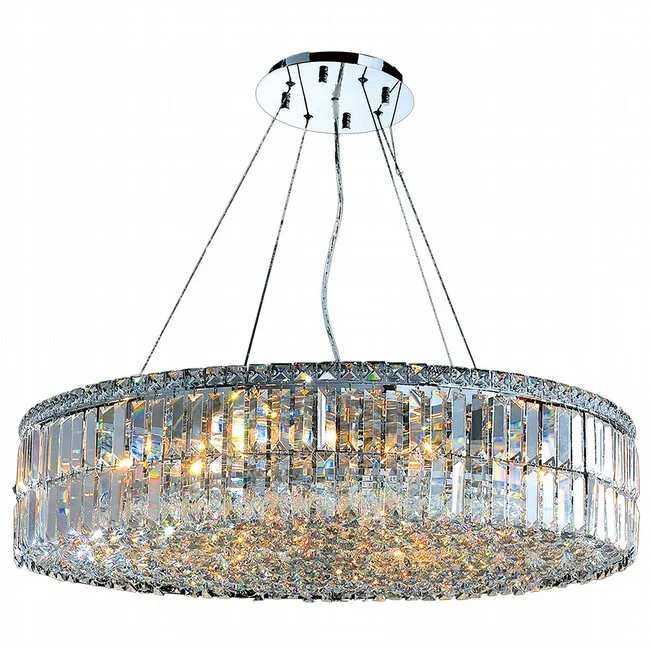 Round Chrome Finish Chandelier 32"
