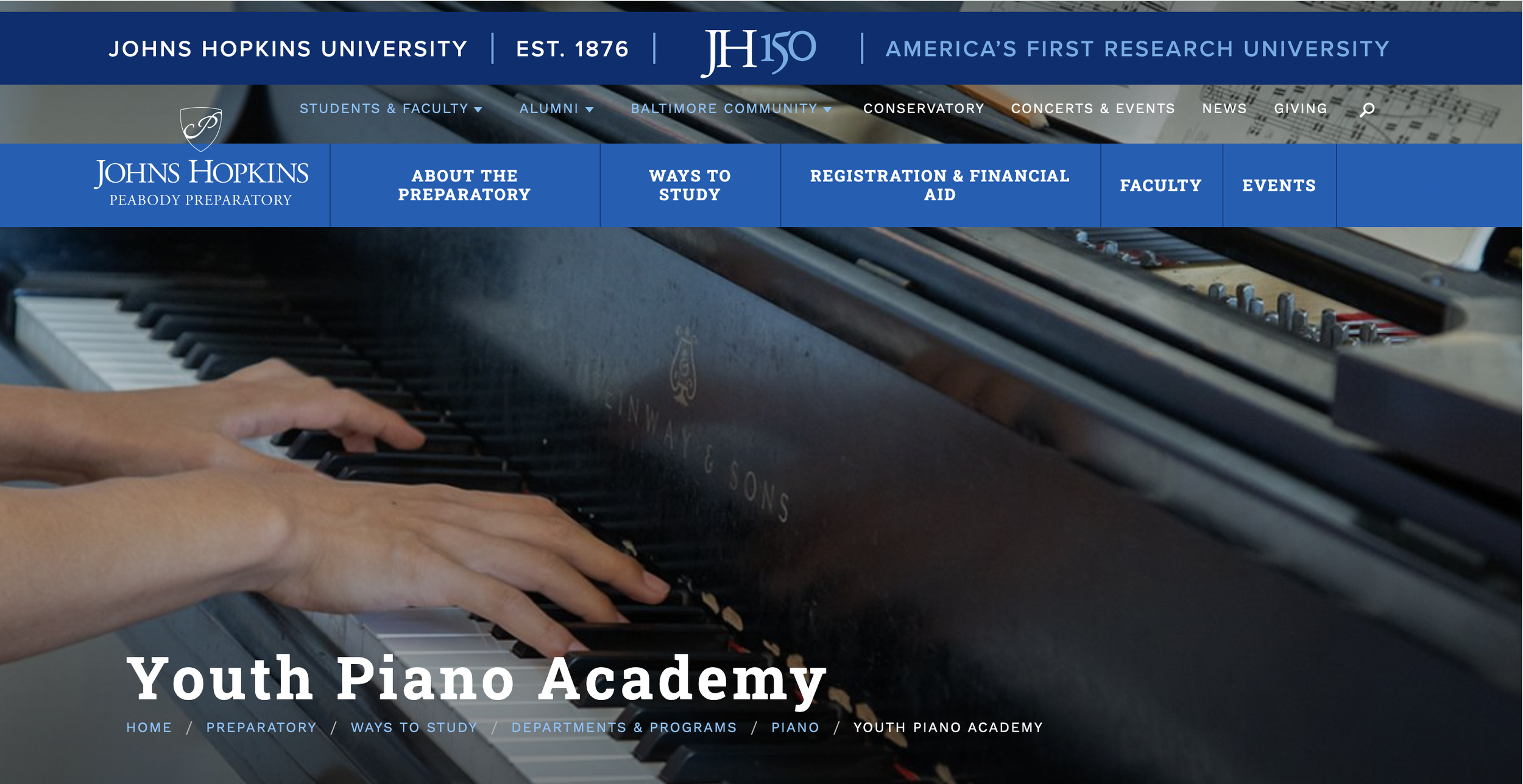 Peabody Youth Piano Academy - Baltimore, MD
