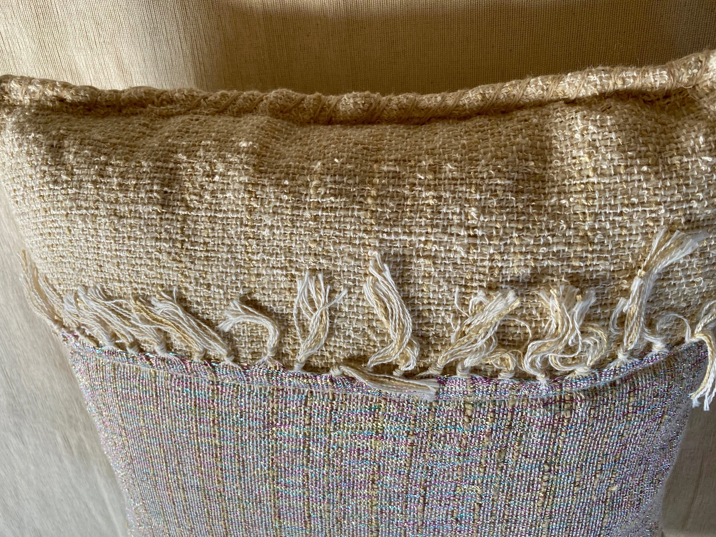 Silver Fringe Pillow