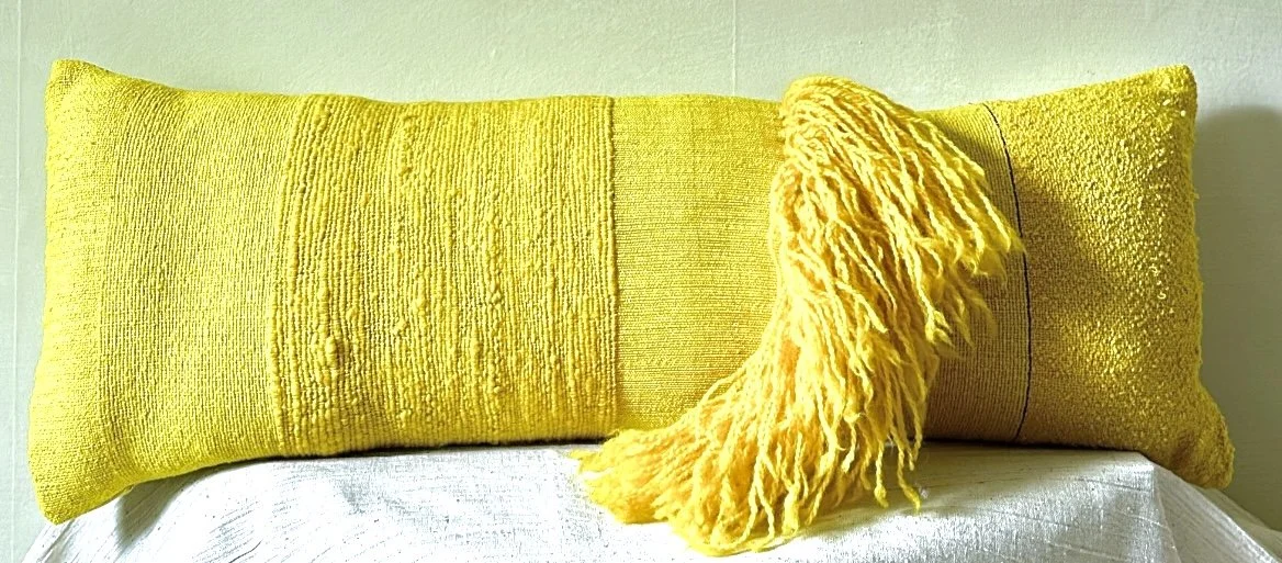 Handwoven Fringe Pillow / Marigold - Asheville