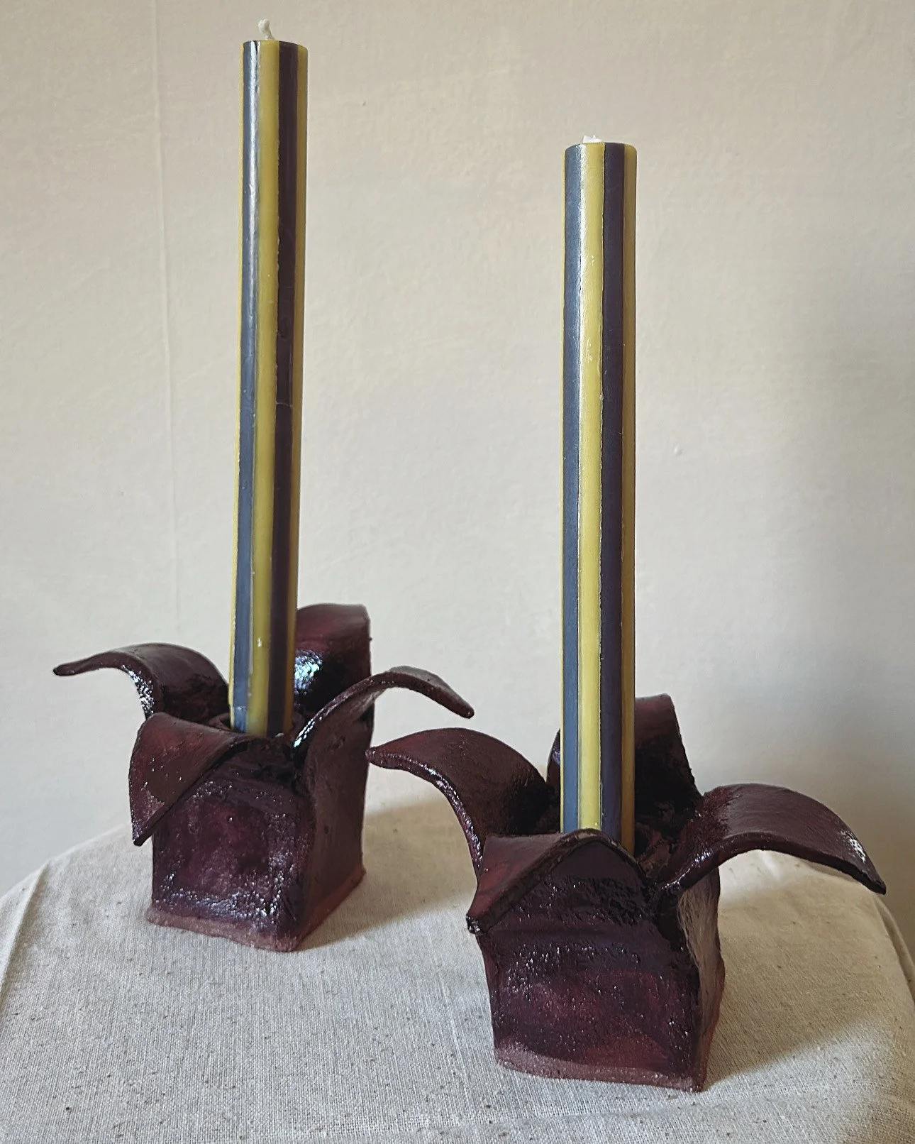 Flower Petals Candle Holder Pair