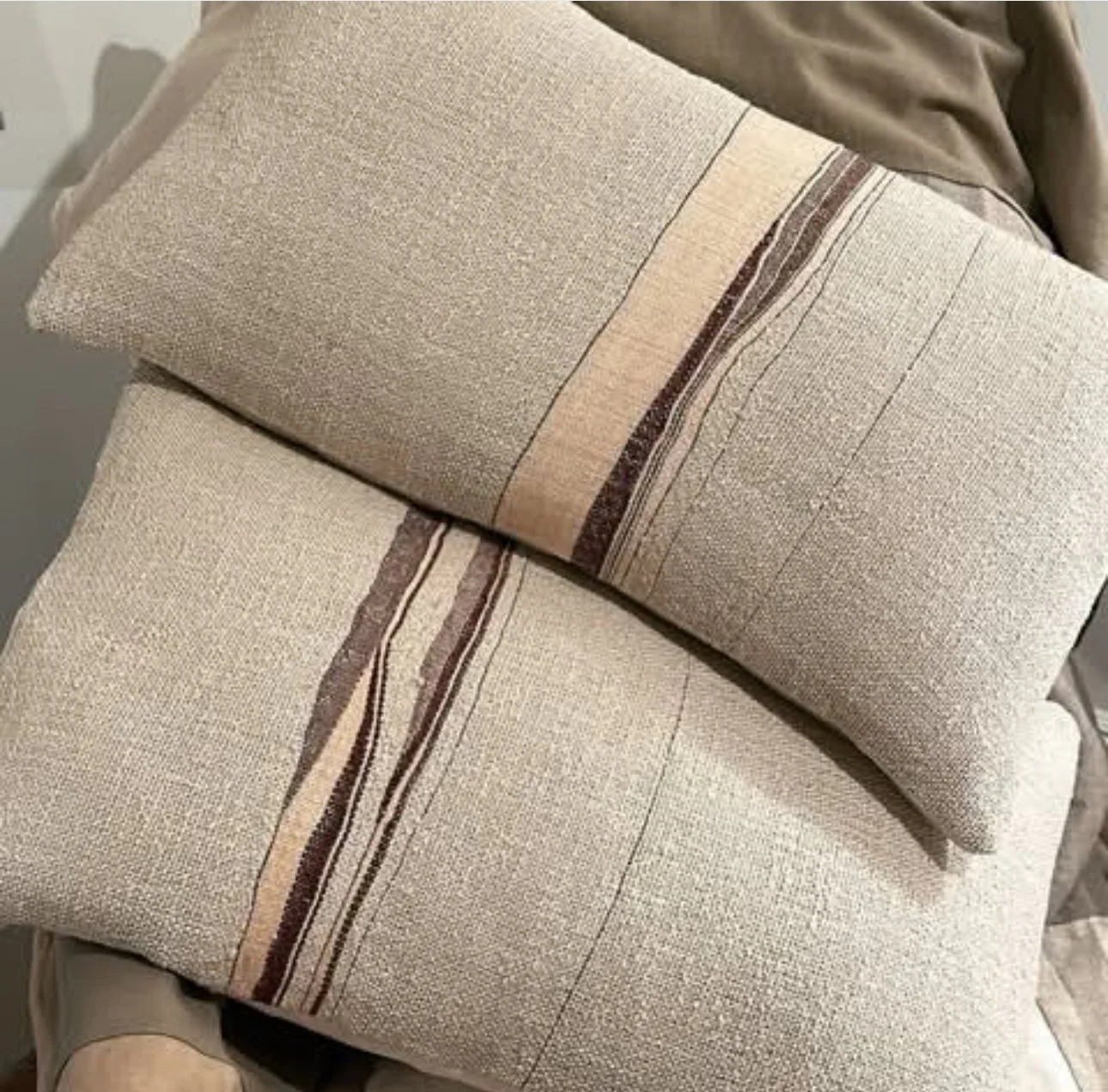 Rock Slab Pillow - Peach/Taupe/Rust