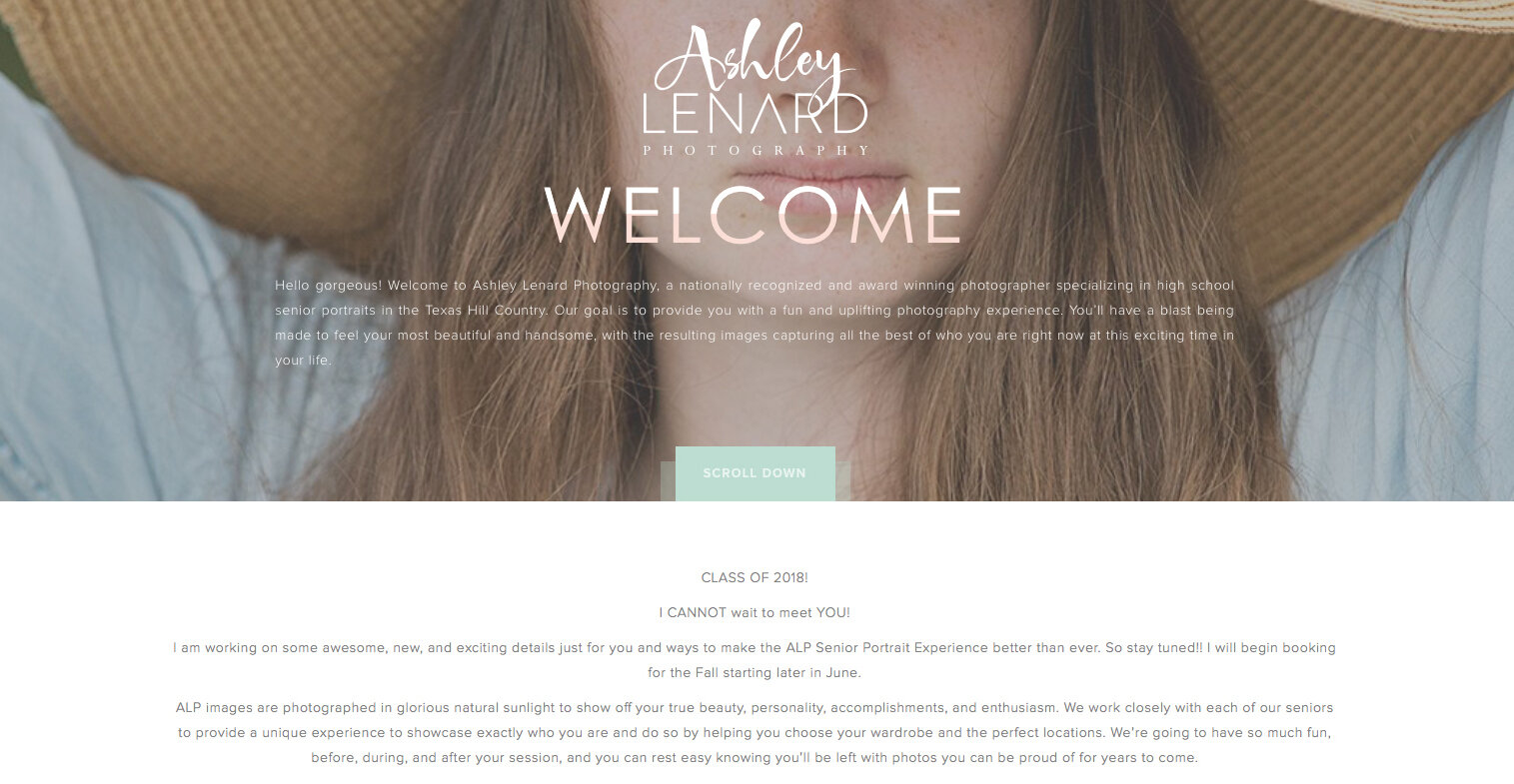 Web Copy: Ashley Lenard Photography