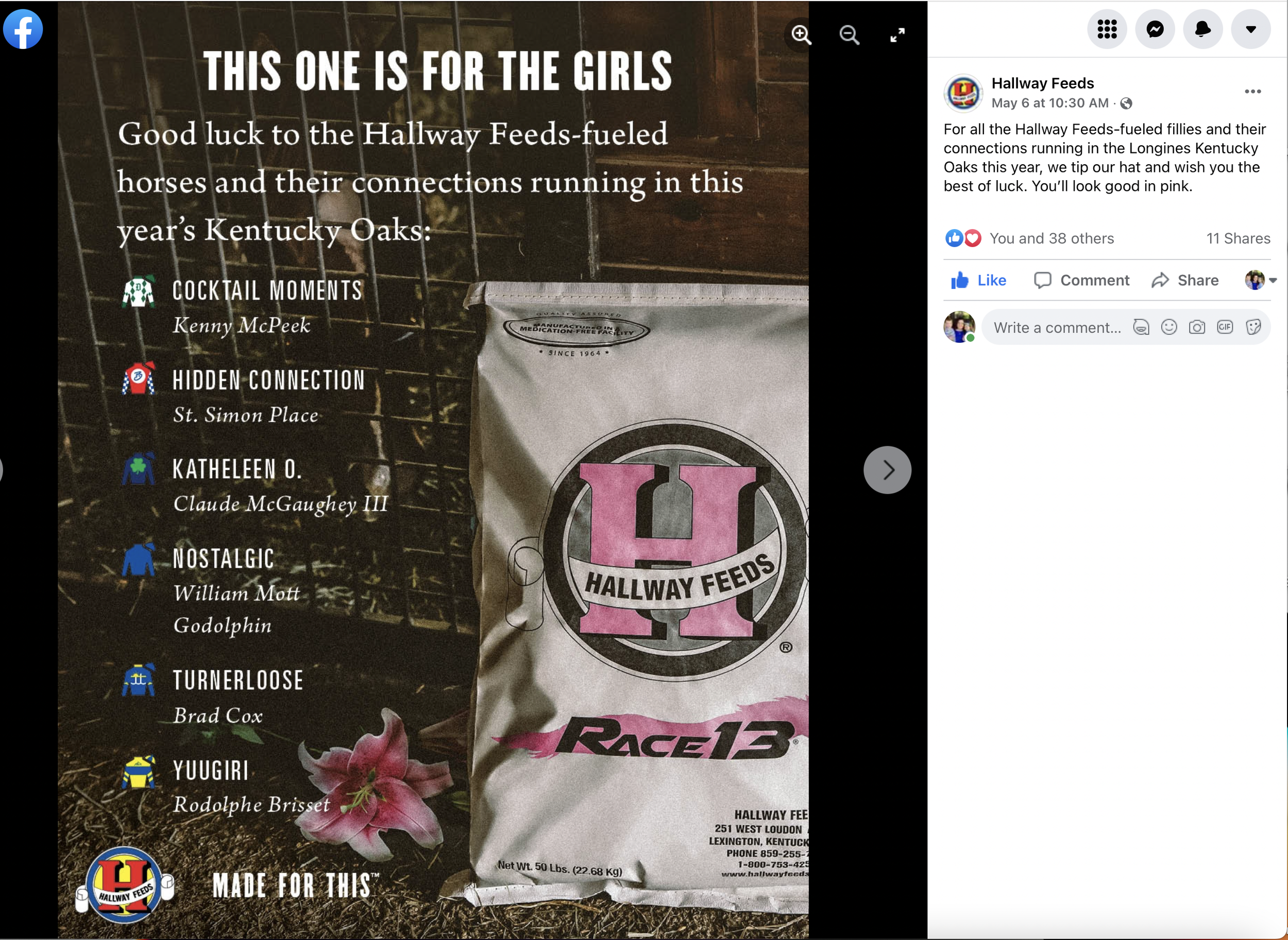 Social Media Ad: Hallway Feeds Kentucky Oaks Ad