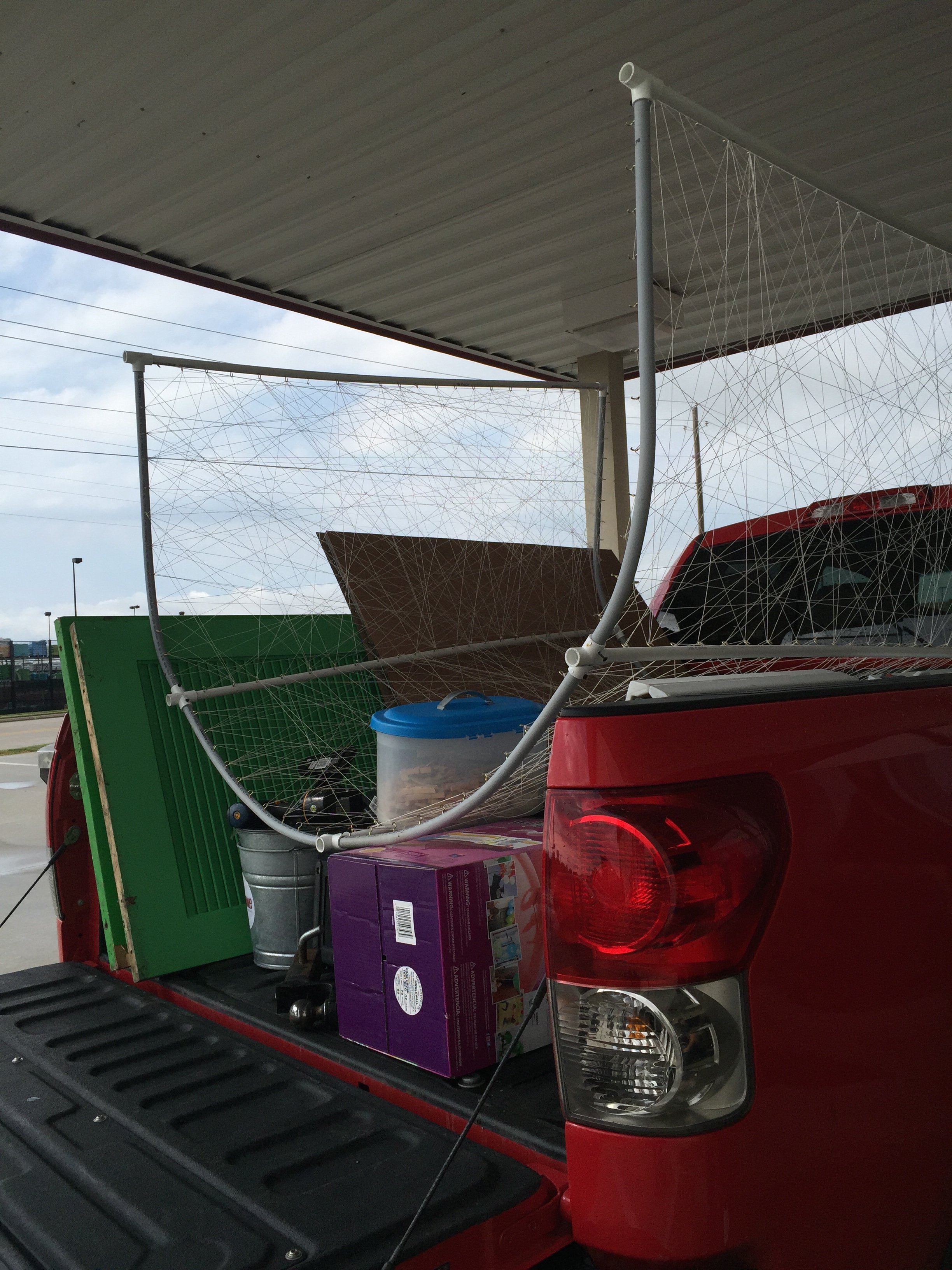 Pastor Kevin's truck filled with what we took to the Gathering.