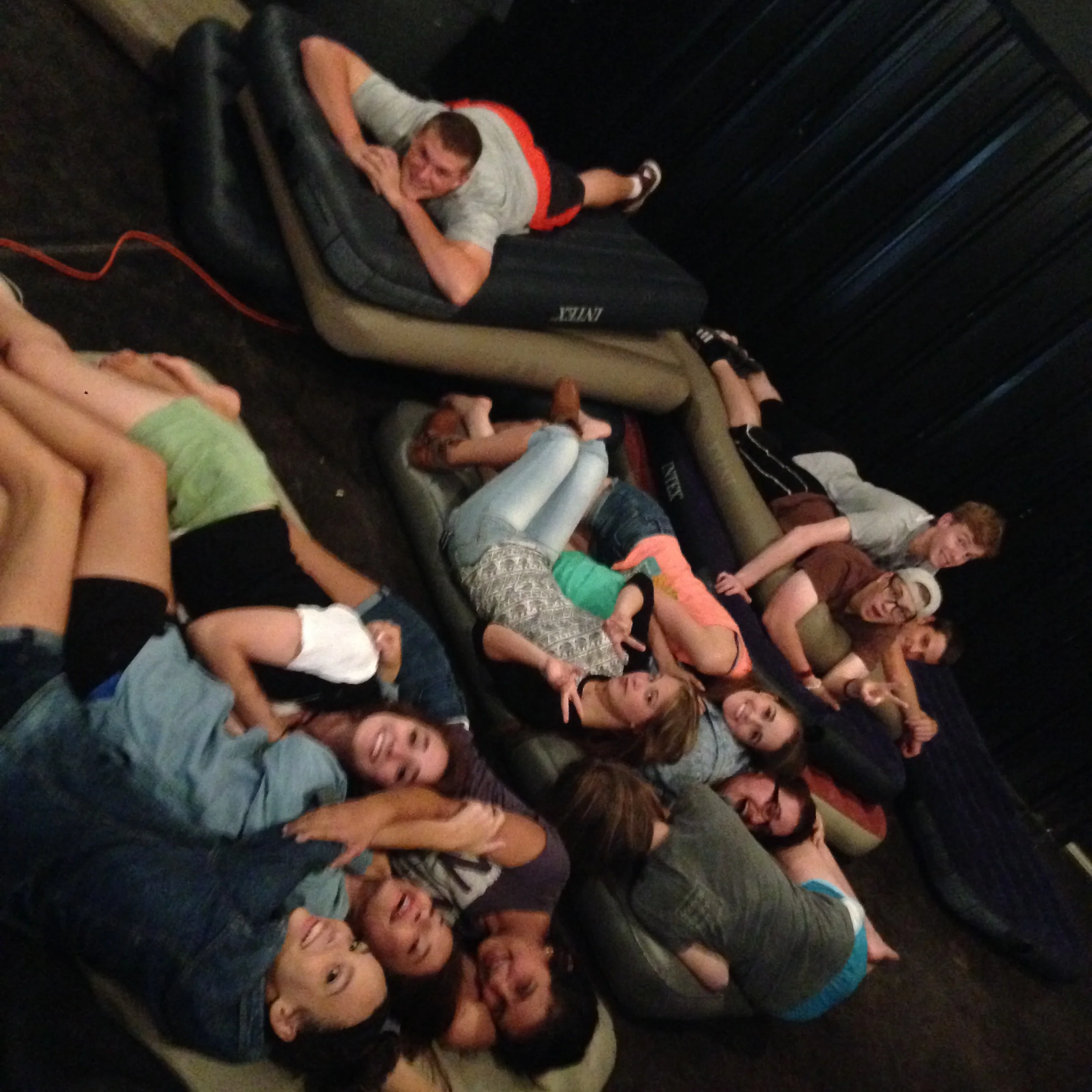 Testing out the air mattresses :)