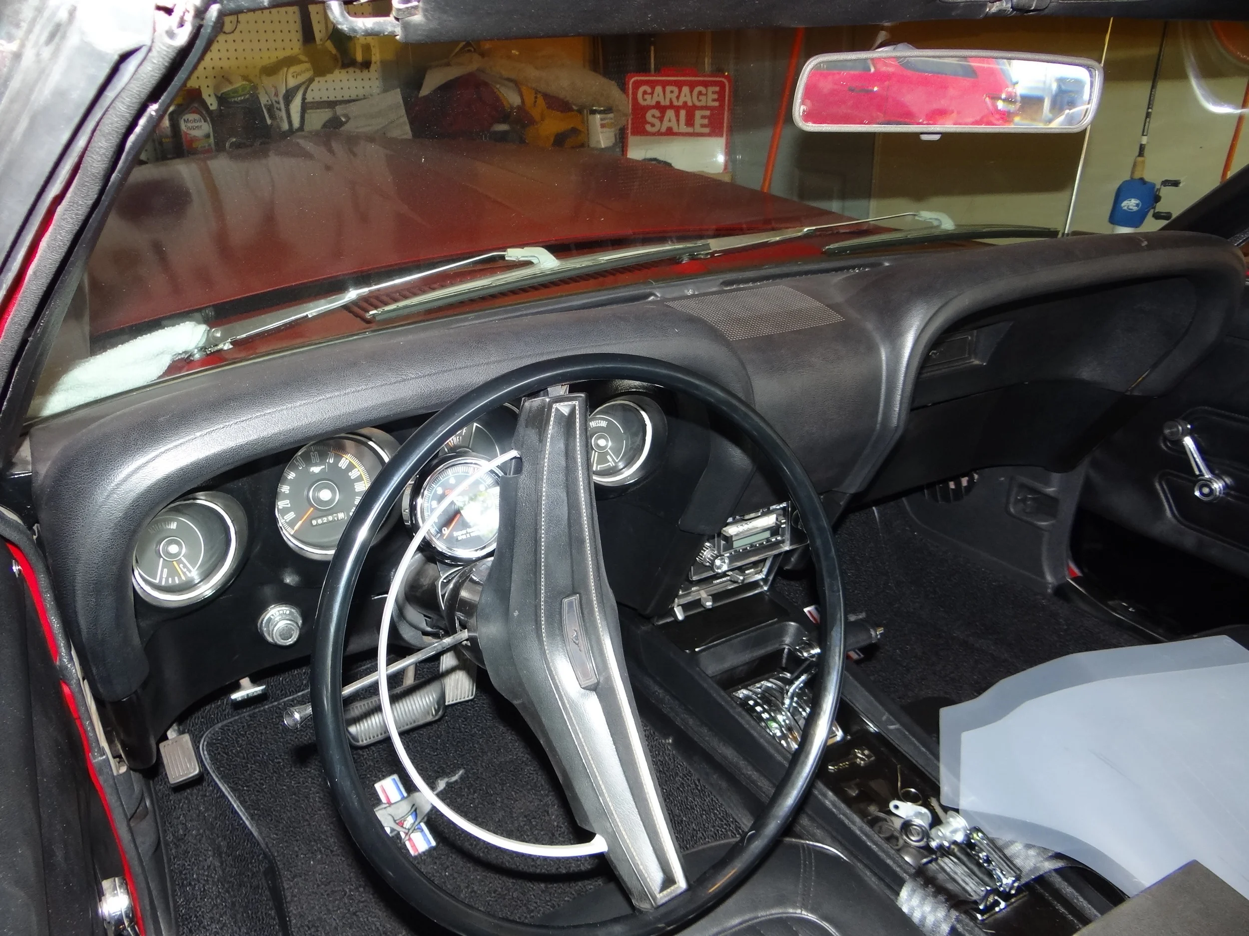 The '69 Mustang's dashboard