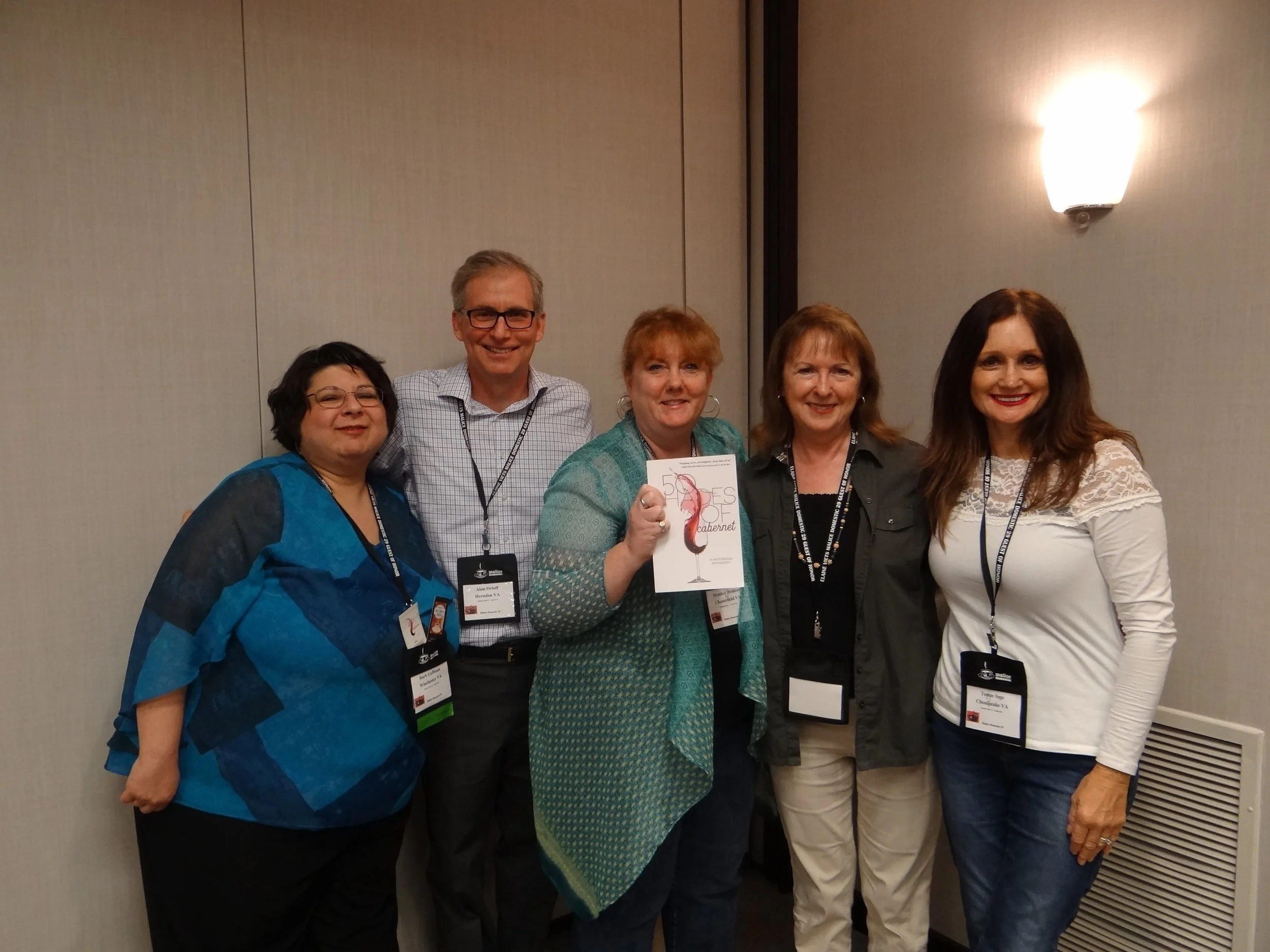 L-R: Barb Goffman, Alan Orloff, Me, Maggie King, and Teresa Inge