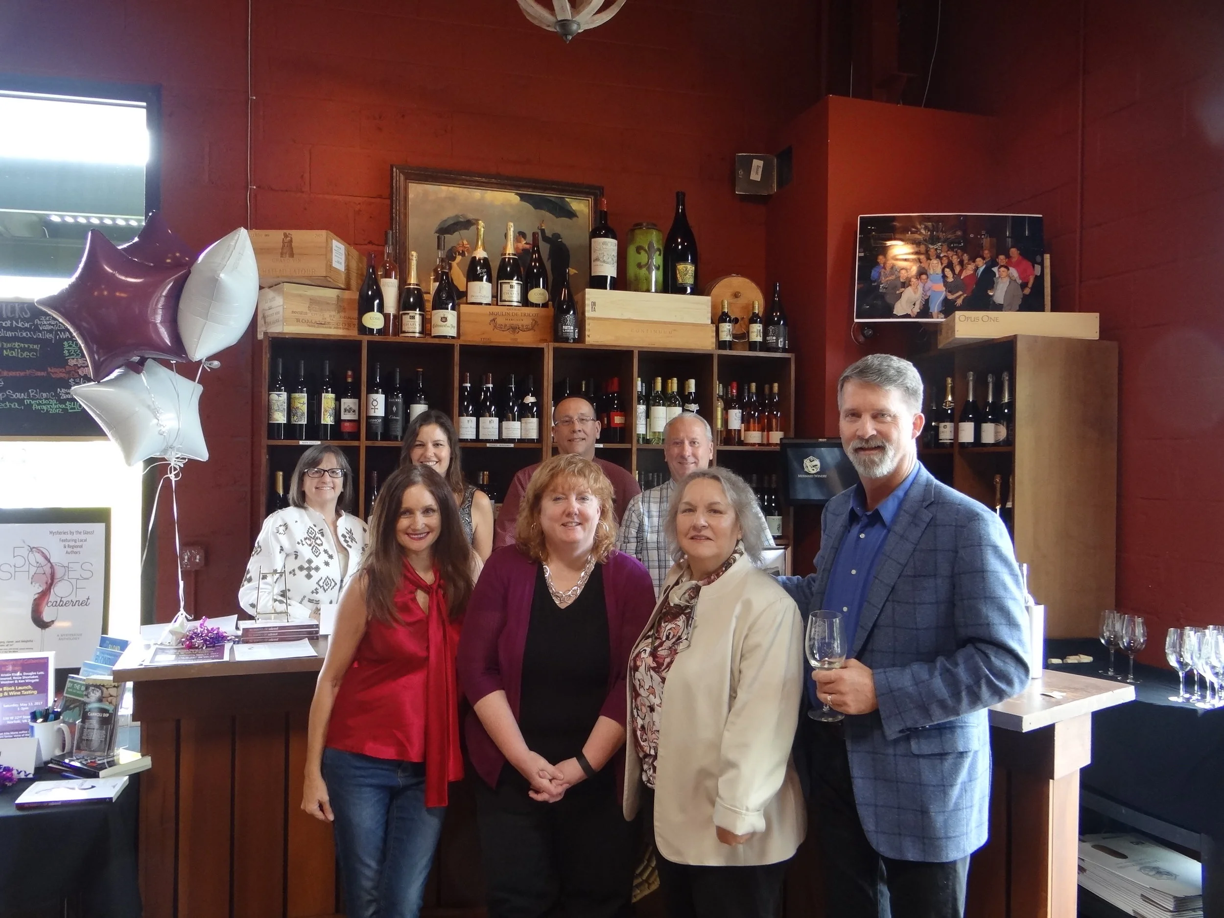 Back Row l-r: Jayne Ormerod, Kristin Kisska, DJ Lutz, Ken Wingate Front Row l-r: Teresa Inge, me, Rosemary Shomaker, and John Koehler
