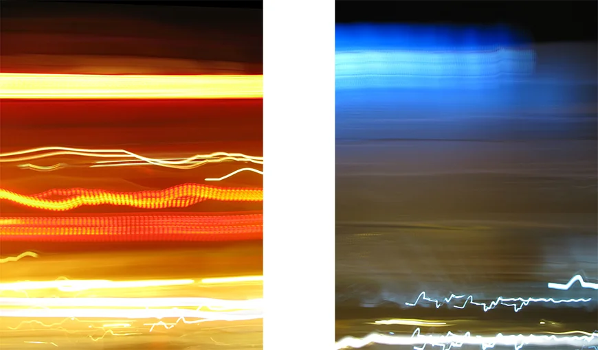 left: 9597 , right: 9233 C-Print each 16"x22" Photographs of building facades taken from the car while driving home from work in San Francisco, CA.