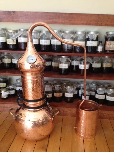 Our new 15 liter Alembic still has arrived! This is how we make our hydrosols and essential oils in our products.