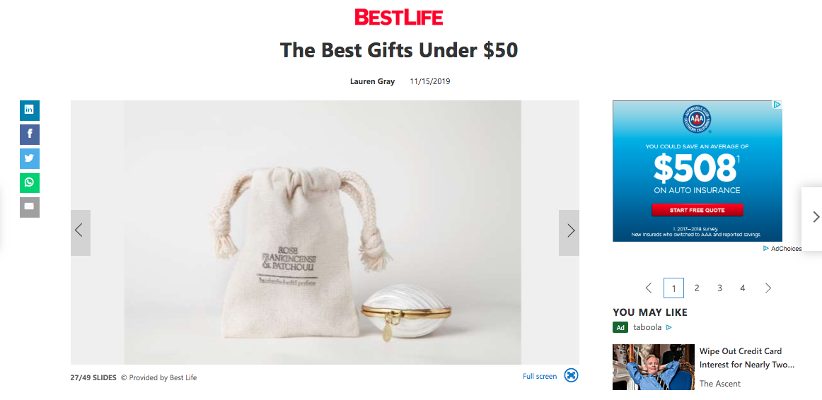 Our Feature in MSN'S Best Life Online Gift List