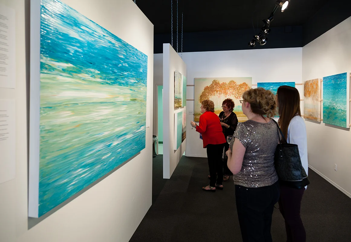 Pam Martin and friend opening night of the May 31st 2014 exhibition at Hambleton Galleries photo taken by Yuri Akuney
