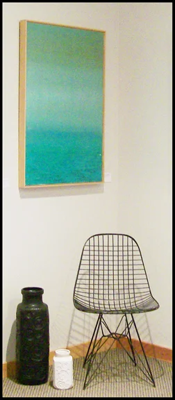one of the early water paintings at red rooster winery. furniture provided by object orange