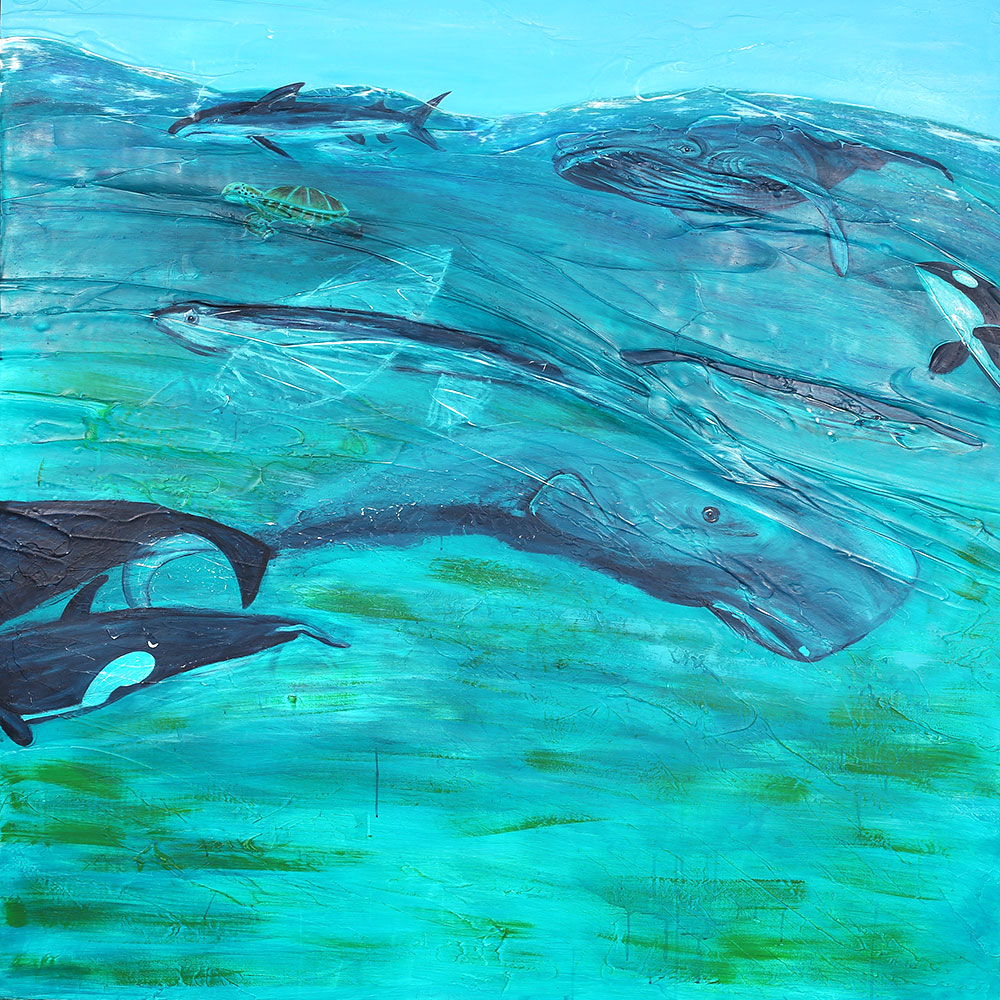 The third panel. According to legend Whale saw the events that led to the settling of turtle Island (North America) and has kept the records and the knowledge of Motherland alive.