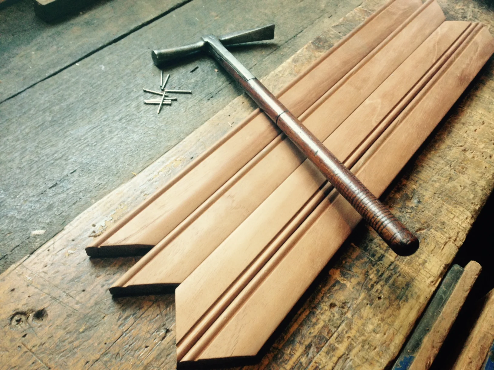Hand planed framing angle ready for assembly.