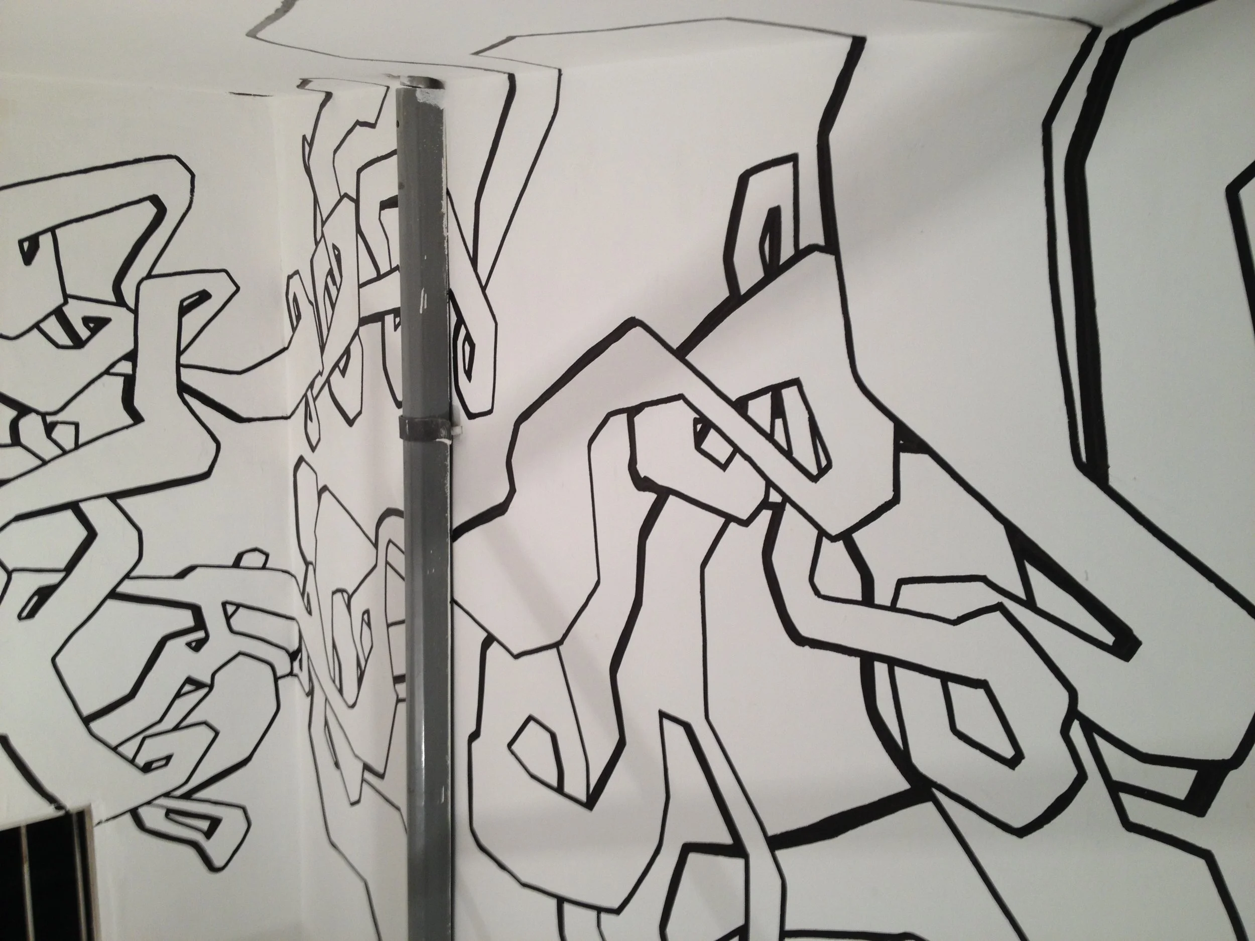  Mural in Overstay stairwell Tel Aviv, Israel 2014 