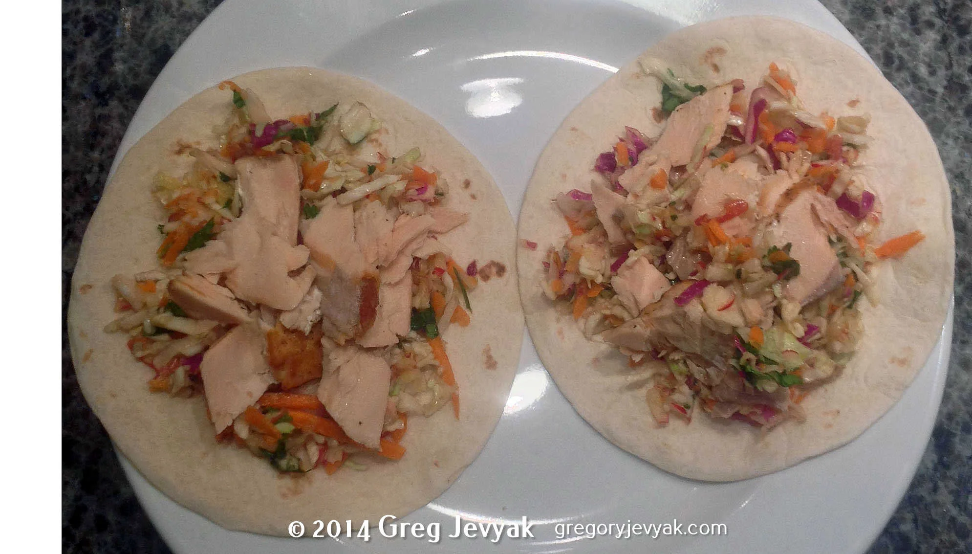 Salmon Tacos w/Slaw