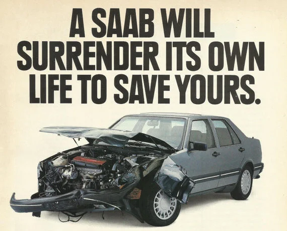 Figure 1 Advertisement from the Saab USA, 1990