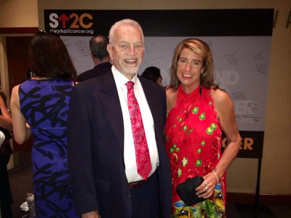 Judge and me in front of SU2C Wall at the Dolby Theatre