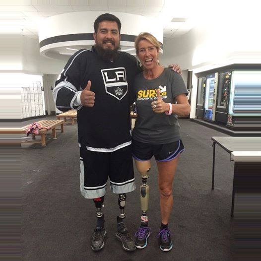 Before Ceremonial Puck Drop at LA Kings' Sledhockey Match