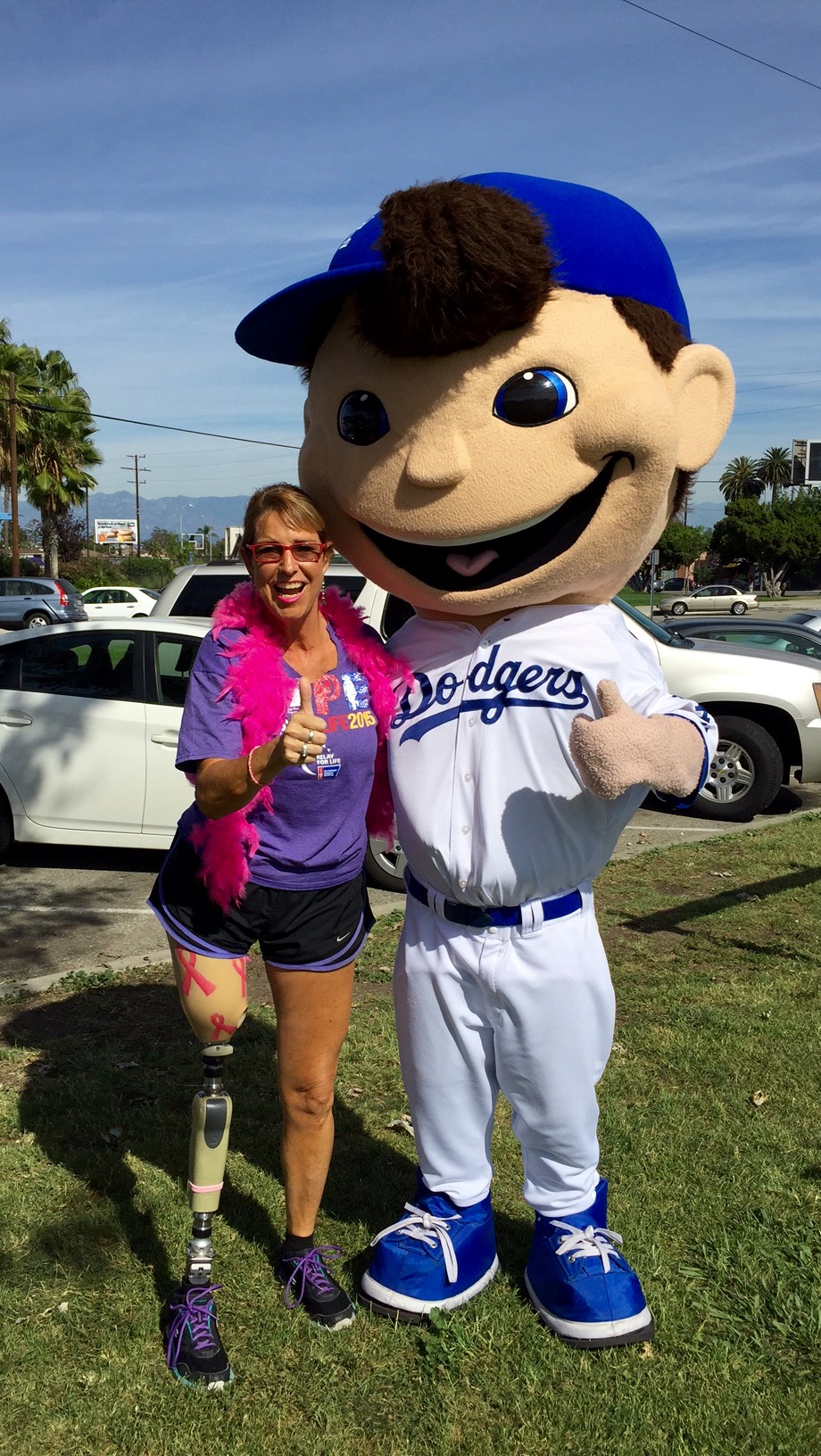 With LA Dodgers' Mascot/ Jesse Owens Park, Los Angeles