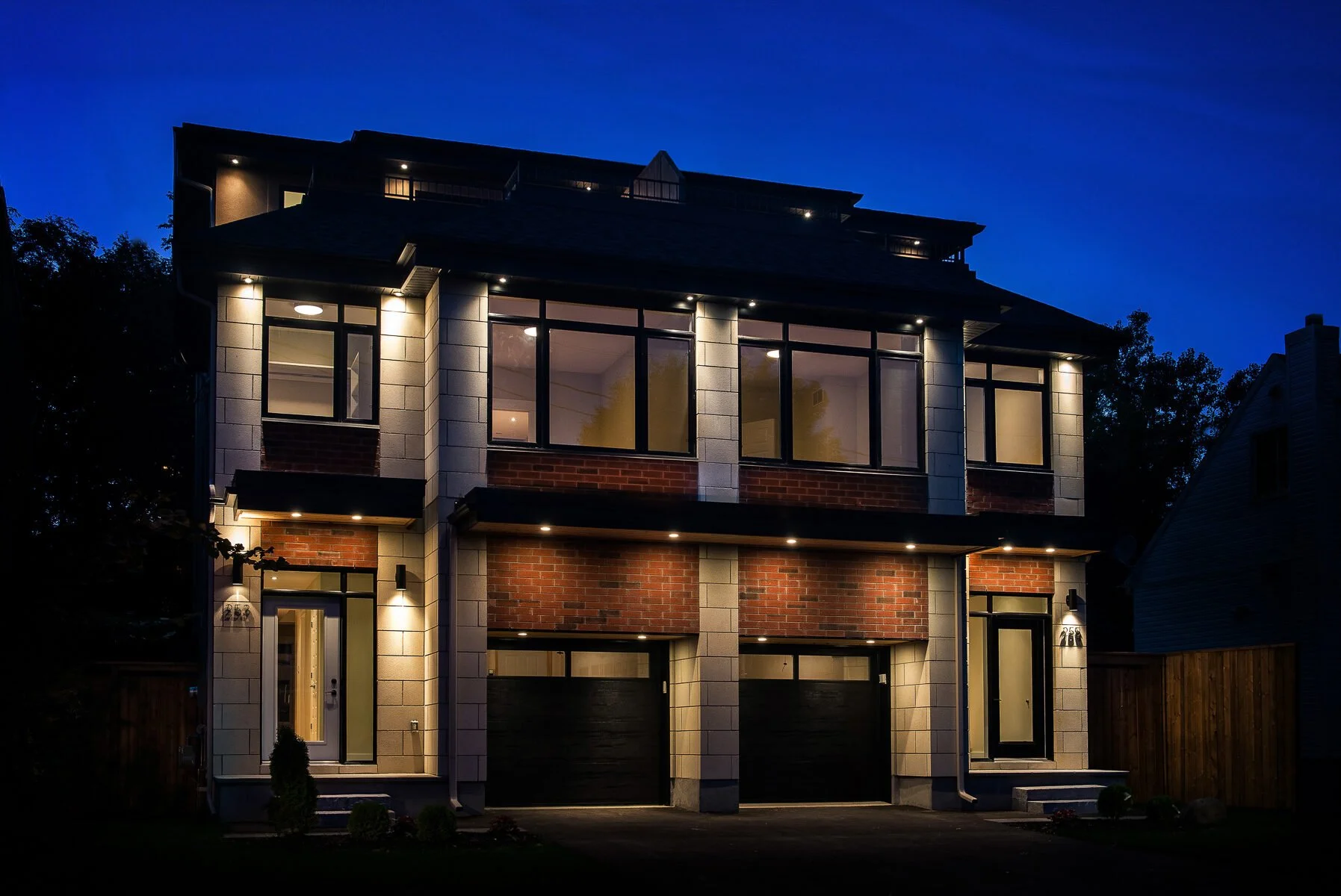 Semi-detach home at twilight in Vanier North, Ottawa