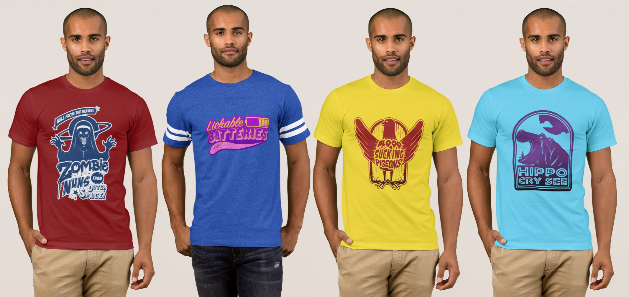 T-shirts produced by ZAZZLE.